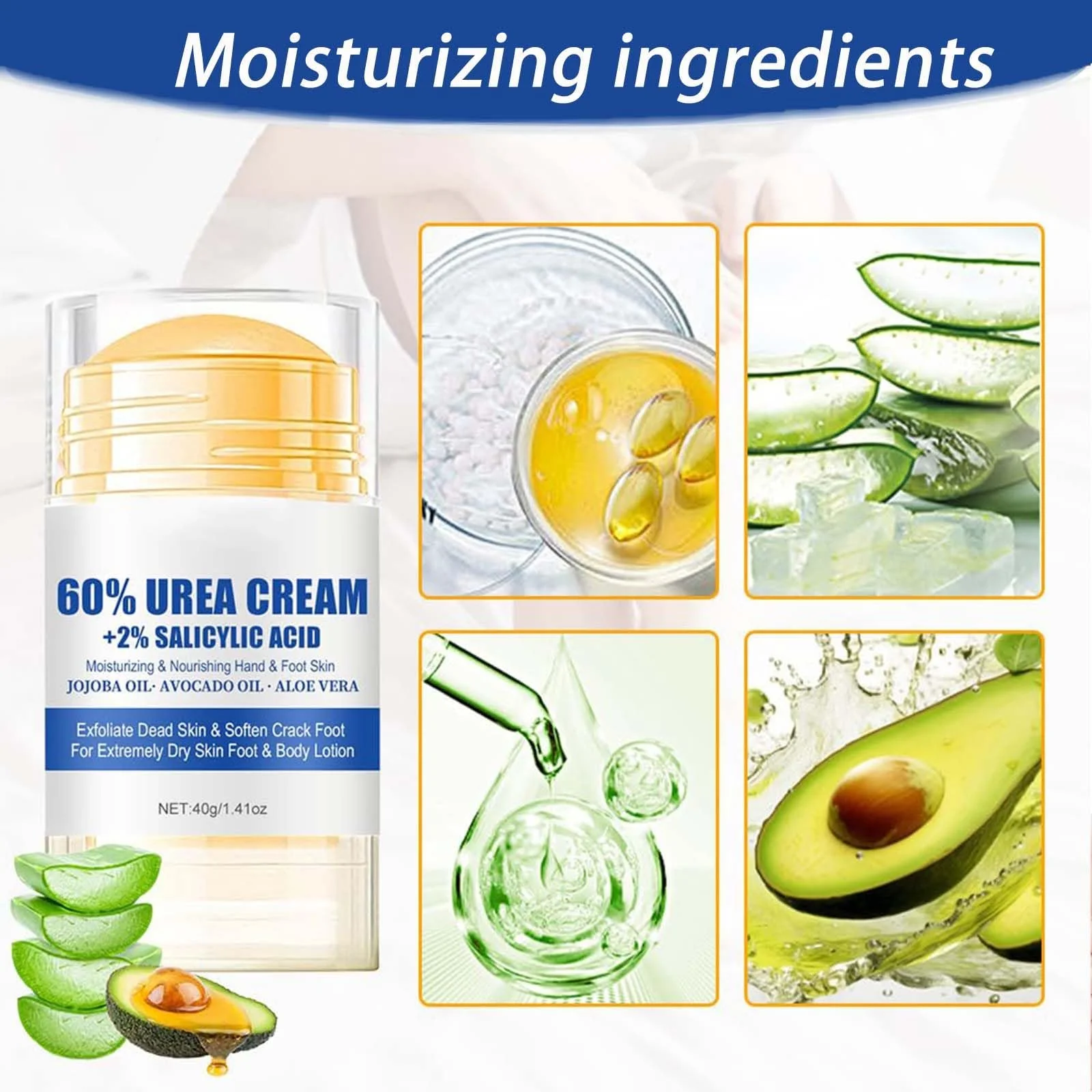 Крем для ног и рук Urea 2 Pieces увлажняющий и питательный для сухой кожи пяток, рук и коленей 40 г x 2, фото №4