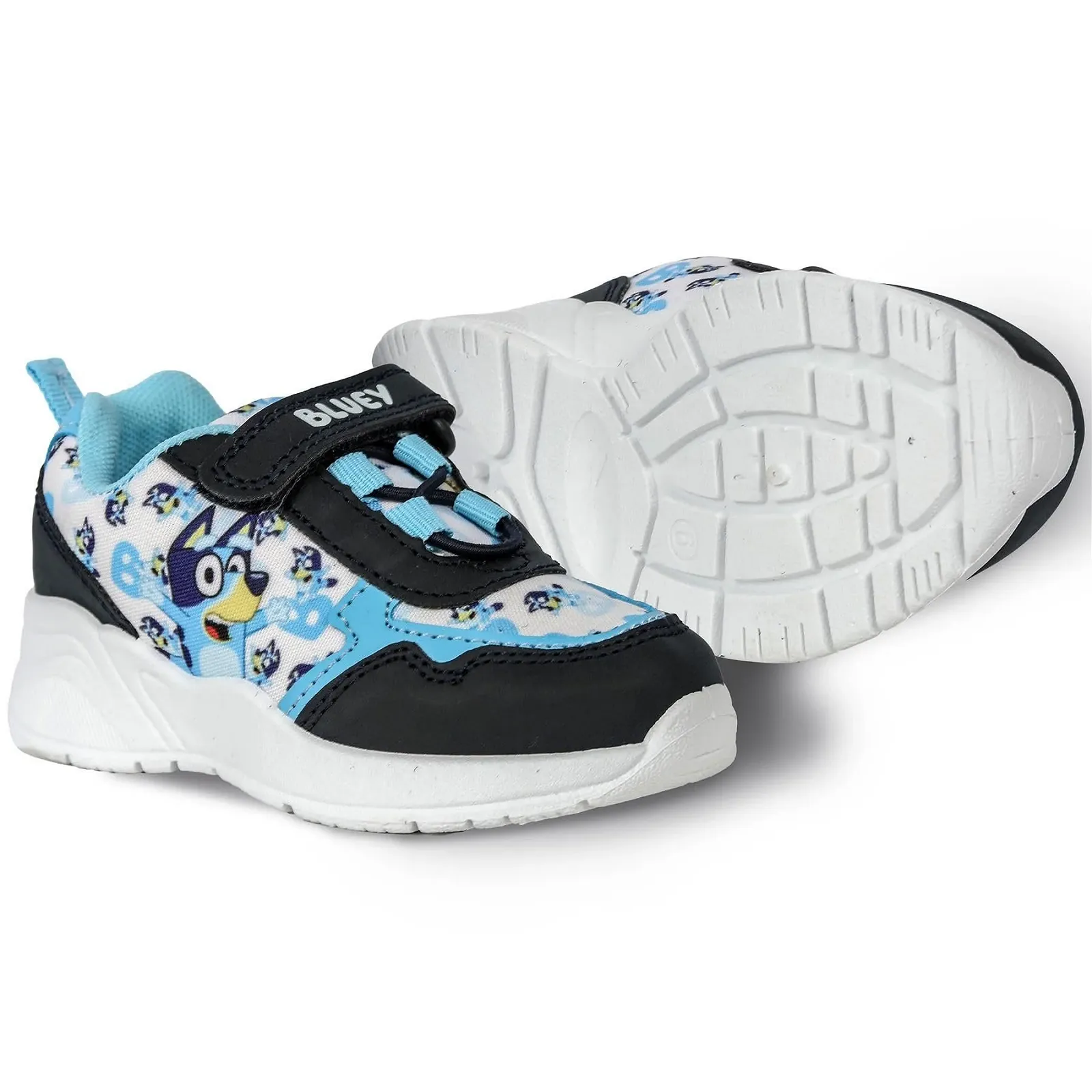 Кроссовки Bluey Для мальчиков Официальные детские персонажные Черный и Синий PU Кроссовки на липучке Легкая амортизирующая подошва Размеры 6-12 A2Z 4 Kids, фото №6