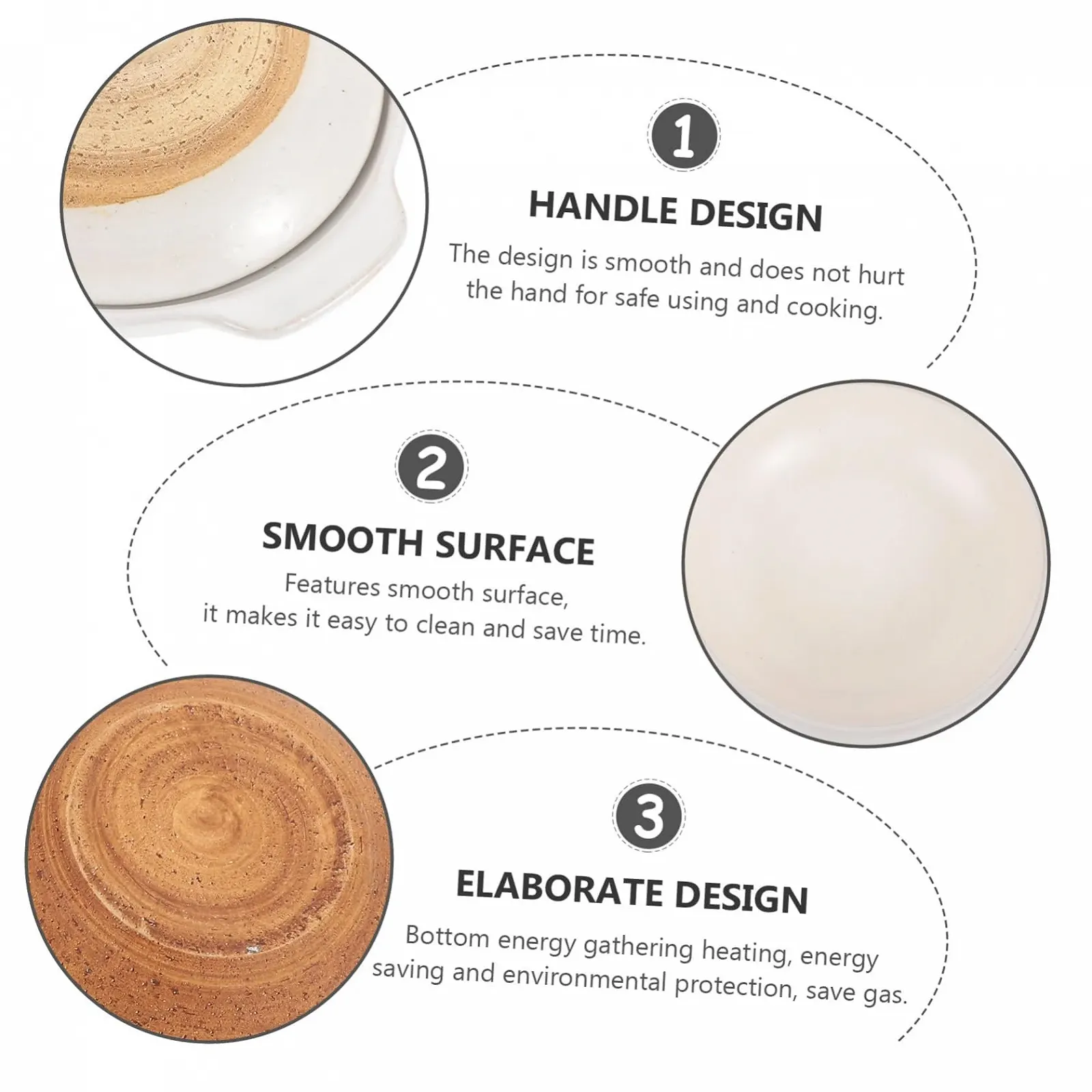 Кастрюля керамическая жаростойкая японский стиль с крышкой для тушения, фото №5