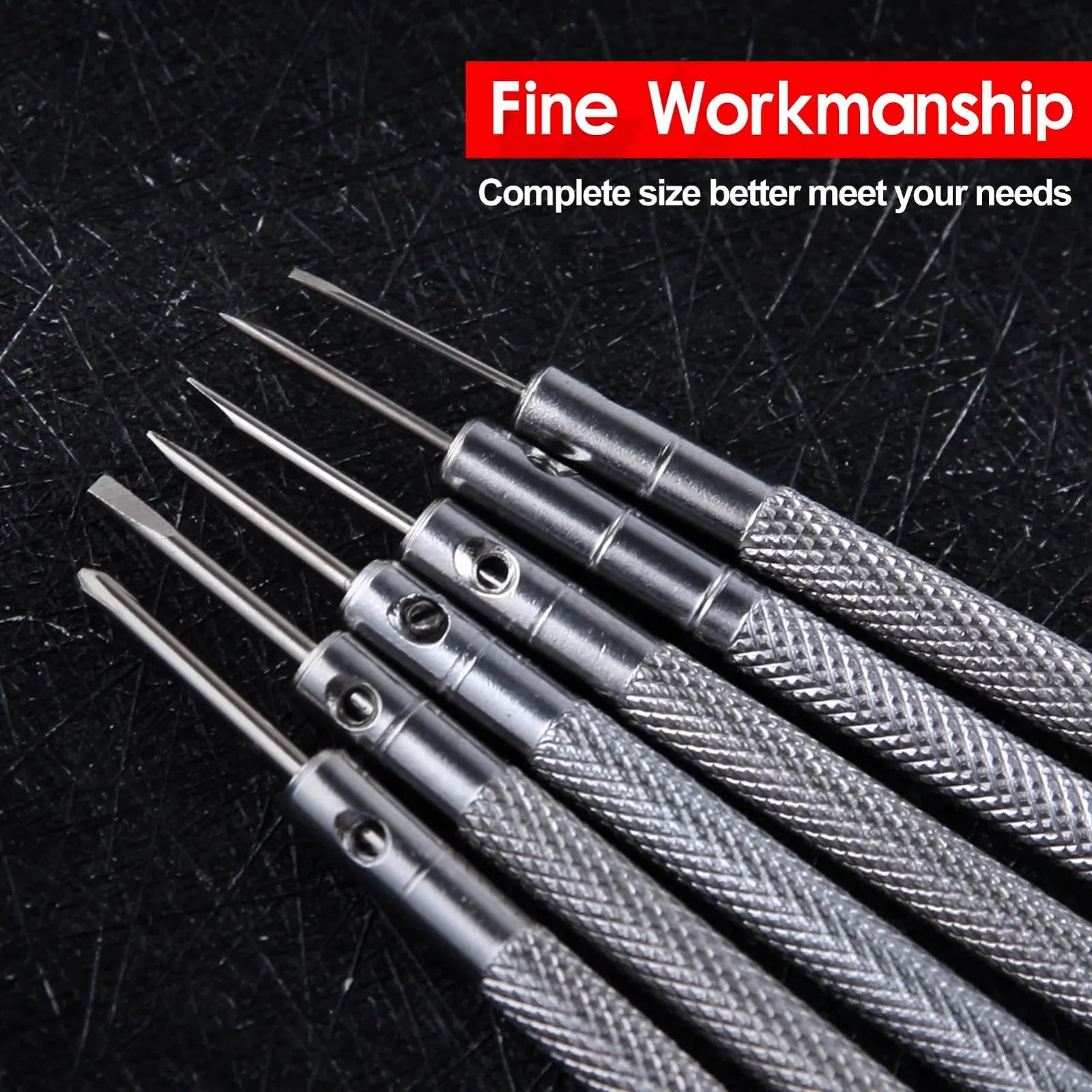Набір викруток прецизійних мікро 0.8-1.6 мм 6 шт. із запасними лезами та кейсом, фото №6