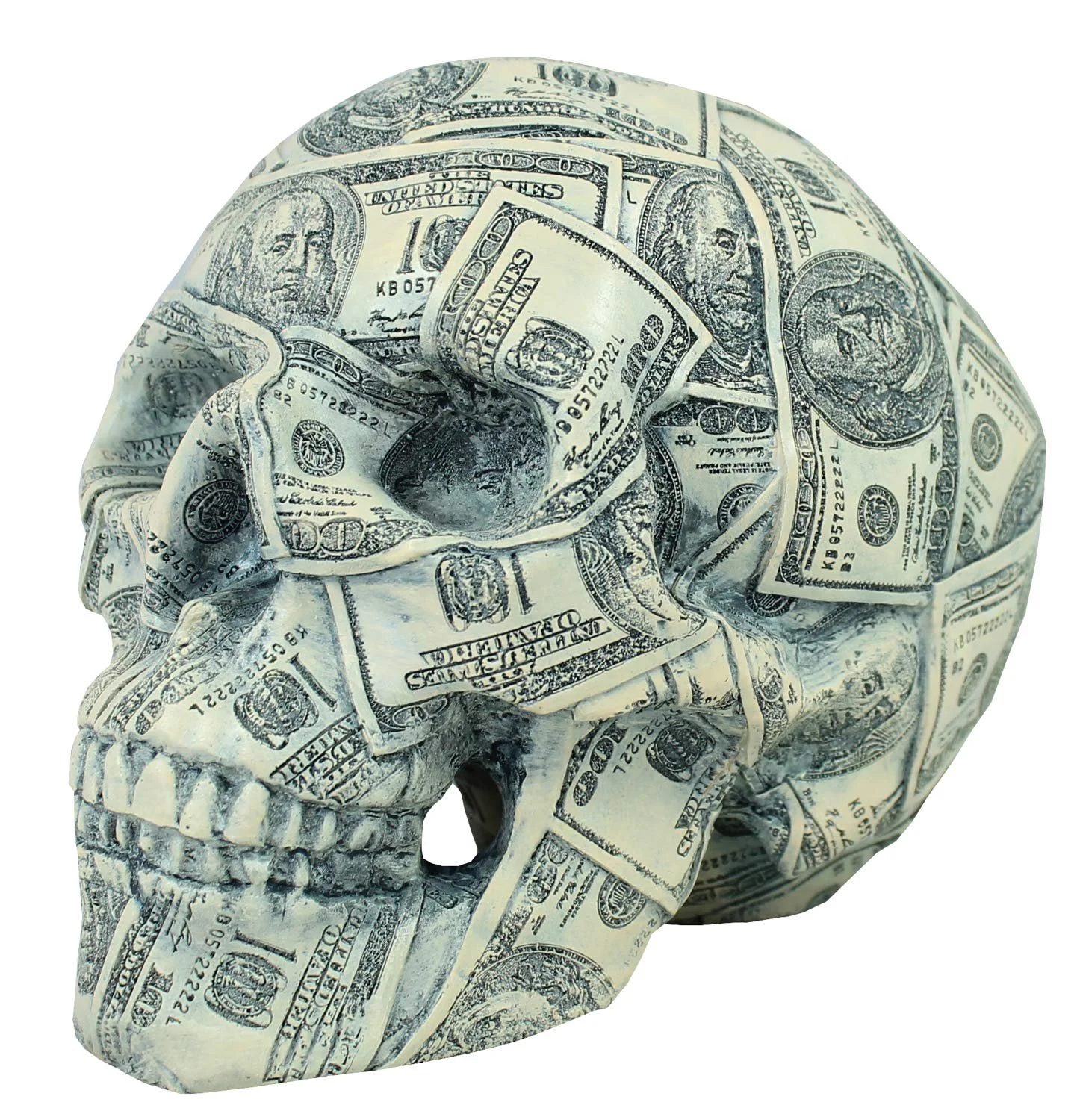 Скарбничка Skull Dollar полірезин 14х12х18 см Чорний/Зелений, фото №2