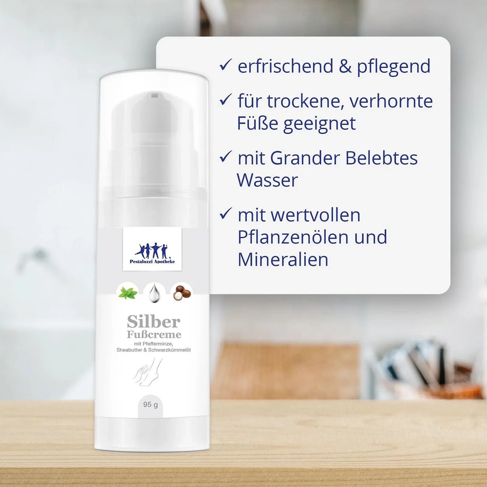 Крем для ног Silver Foot Cream серебро 450ppm для сухой и ороговевшей кожи, фото №4