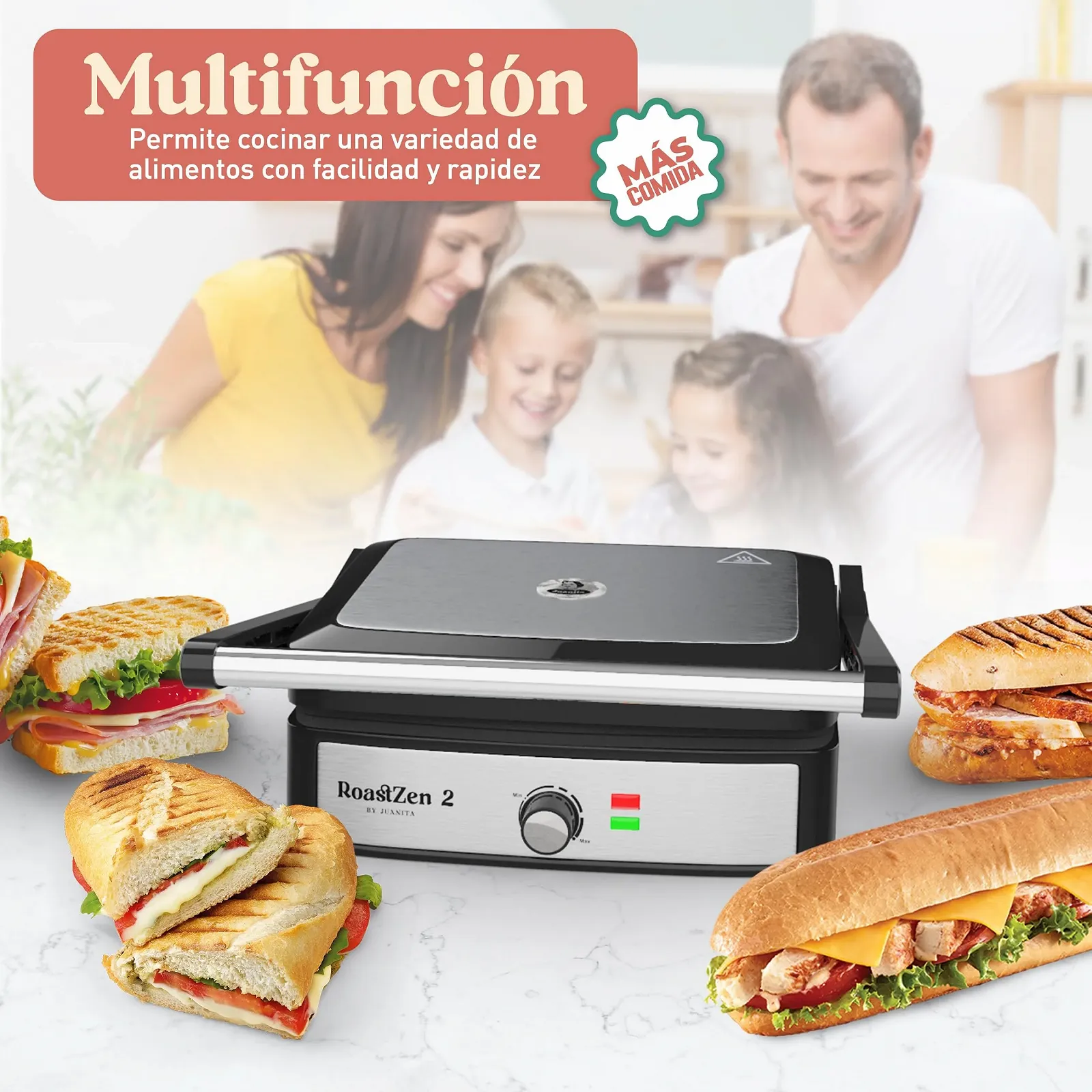 Тостер Juanita® RoastZen 2200W Ozontale 2 с антипригарным покрытием Rivestiment, электрический гриль с автоматическим датчиком температуры, холодная ручка, датчик перегрева, фото №8 Тостер Juanita® RoastZen 2200W Ozontale 2 с антипригарным покрытием Rivestiment, электрический гриль с автоматическим датчиком температуры, холодная ручка, датчик перегрева, фото №8