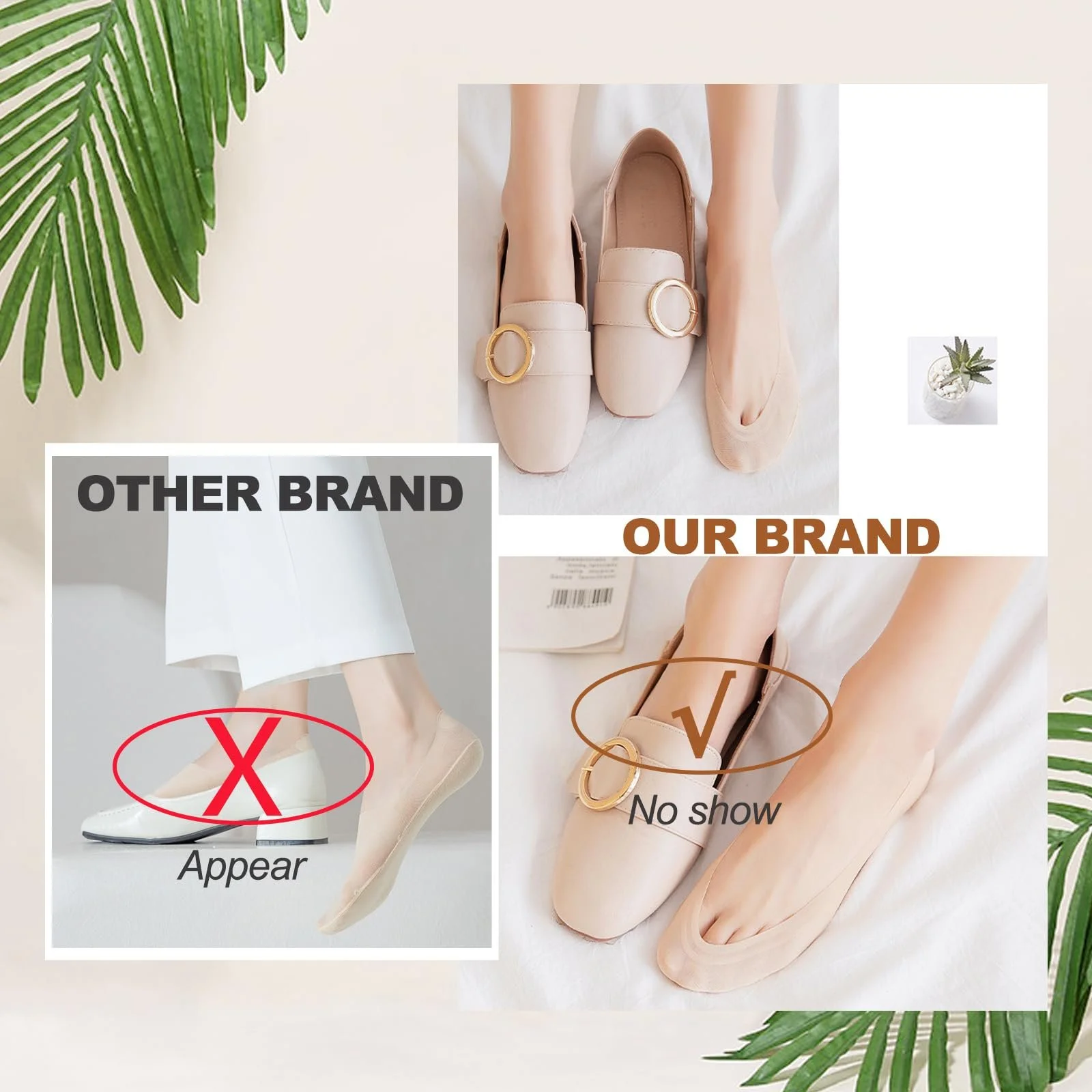 Набор носков-балерин 6 шт., дышащие носки до щиколотки, нескользящие носки для тренировок, для лоферов, туфель на плоской подошве, высоких каблуков, 34-40, разноцветные, 34, фото №5