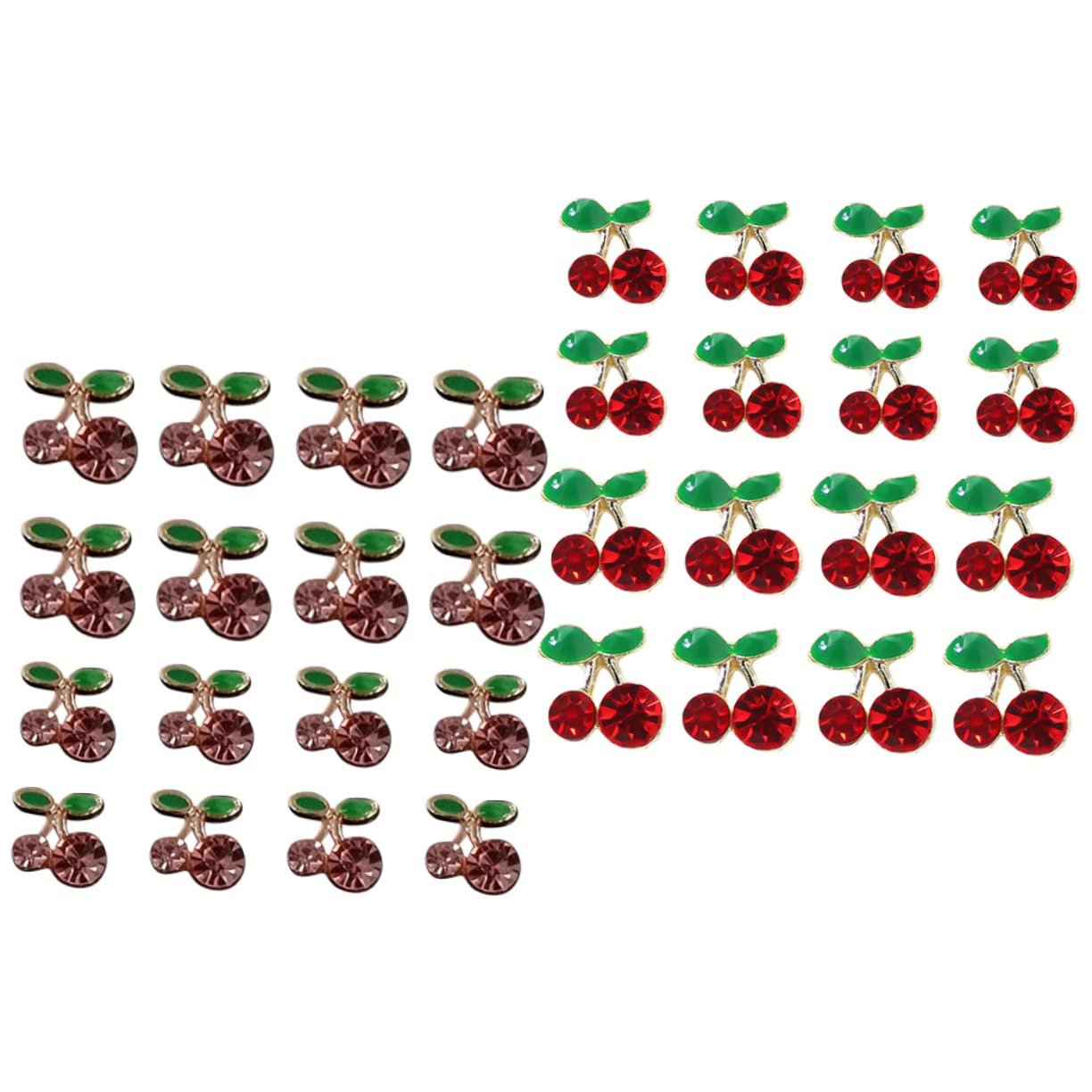 Прикраса для нігтів Вишня FRCOLOR 64 шт. Фруктові підвіски для нігтів зі стразами, фото №6