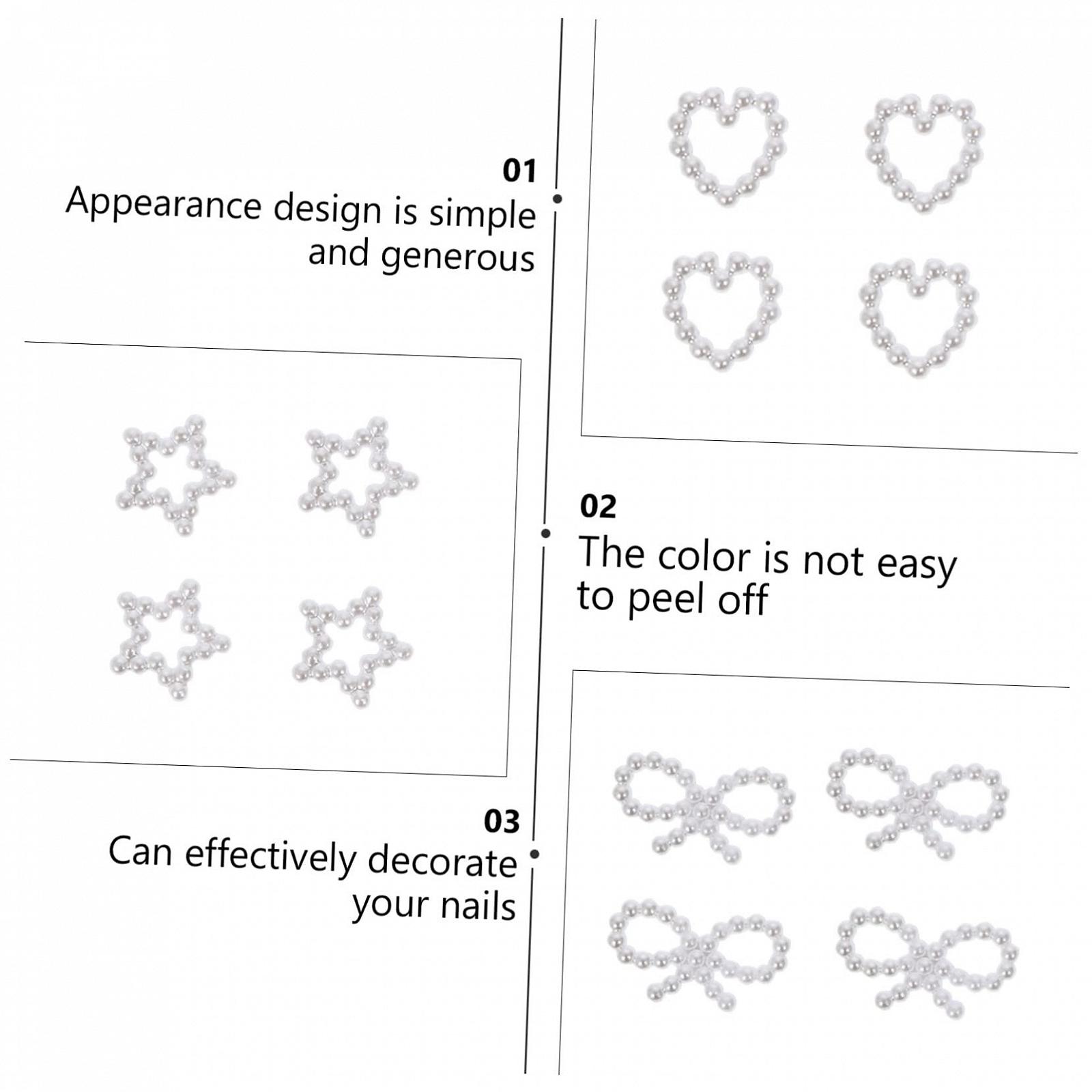 Перлини для нігтів Housoutil Стереоскопічні, аксесуари для саморобного манікюру на пальцях, легко наносити, довговічні, фото №9