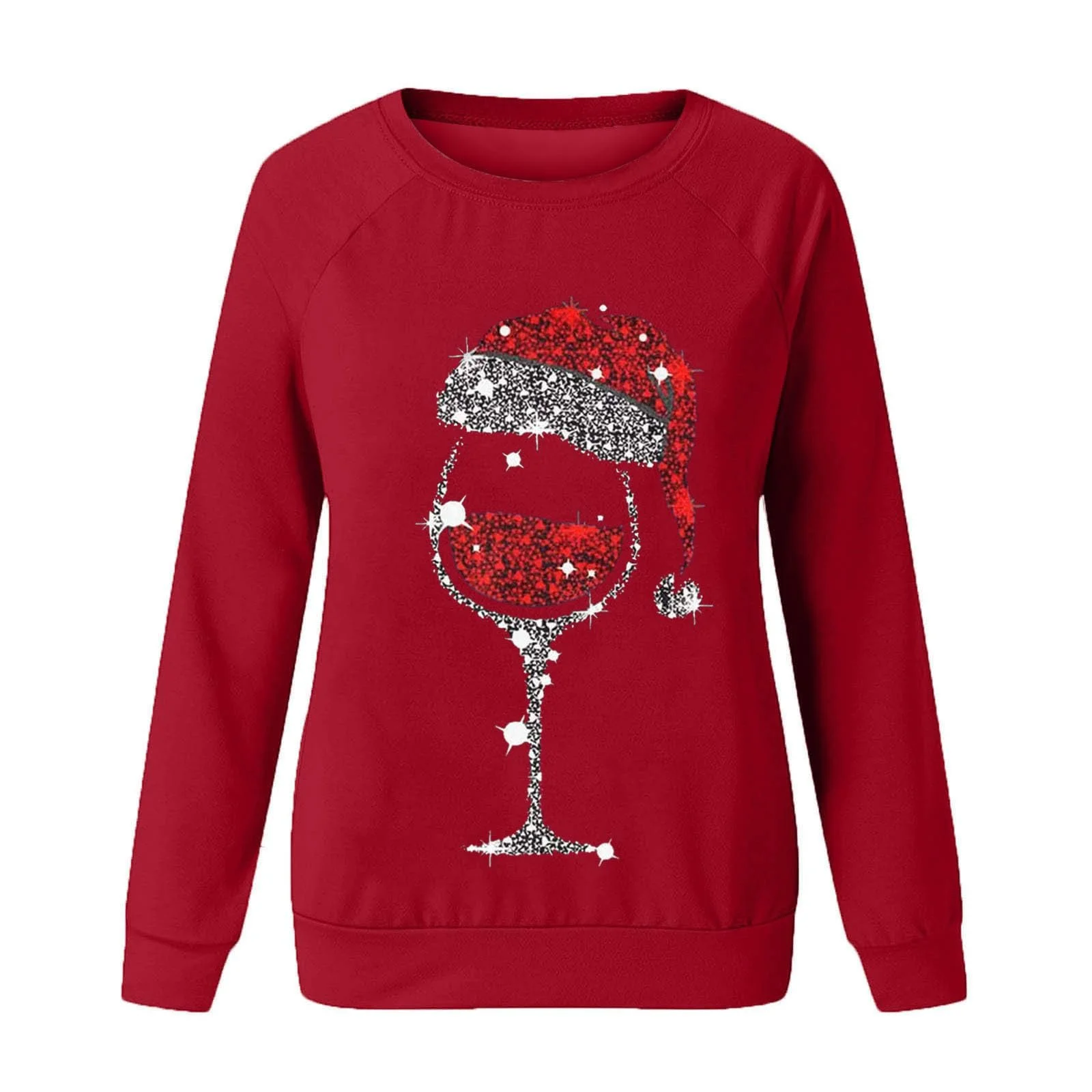 Худи tsaChick Женская Зимняя Модная Толстовка с принтом бокала красного вина, снеговика, круглым вырезом, длинными рукавами, черного цвета, фото №4 Худи tsaChick Женская Зимняя Модная Толстовка с принтом бокала красного вина, снеговика, круглым вырезом, длинными рукавами, черного цвета, фото №4