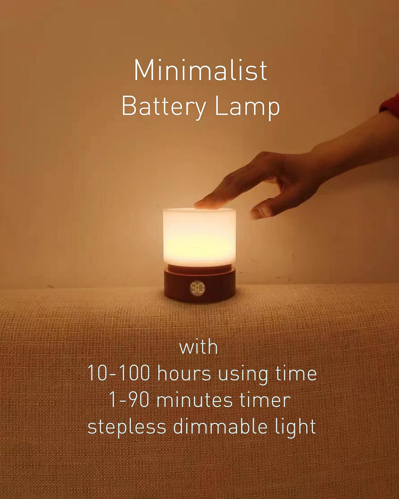 Нічник Smilodon Timer Pro Dimmable LED Нічна лампа для ліжка Дитячий нічник Імітація дерева Акумуляторна батарея, фото №2