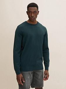 Джемпер Tom Tailor BASIC CREW NECK SWEATER Зеленый XXXL - Фото 1