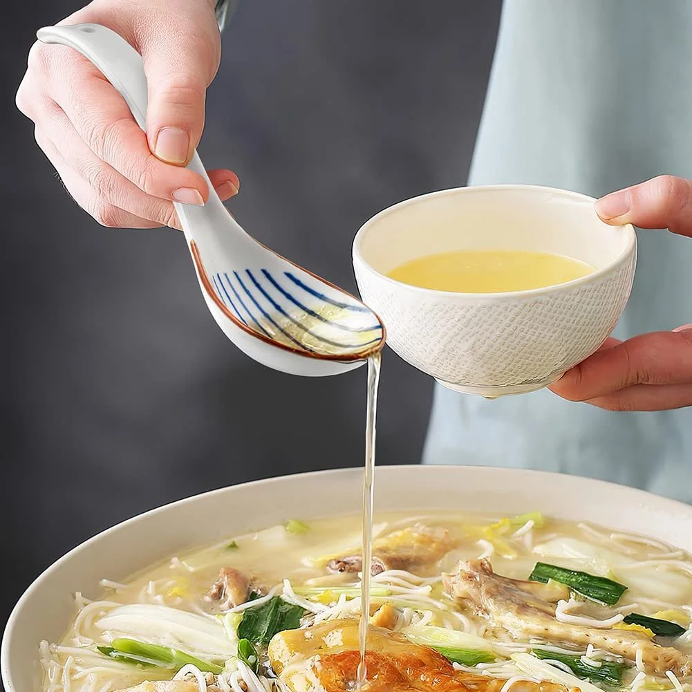 Ложка для азіатського супу Керамічна 16 см, з візерунком ретро, фото №6 Ложка для азіатського супу Керамічна 16 см, з візерунком ретро, фото №6