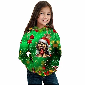 Худи Девочка Праздничный принт Цвет - Фото 1