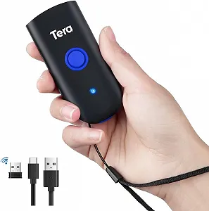 Бездротовий мінісканер штрих-кодів Tera 1100L / 1D / Bluetooth / 2.4ГГц / USB / Вібровідгук / Чорний - Фото 1