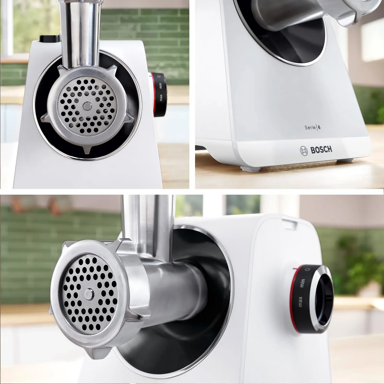 Мясорубка Bosch MultiPower MFWS607W Series 6 2100 Вт 2 диска Кеббе Белая, фото №14