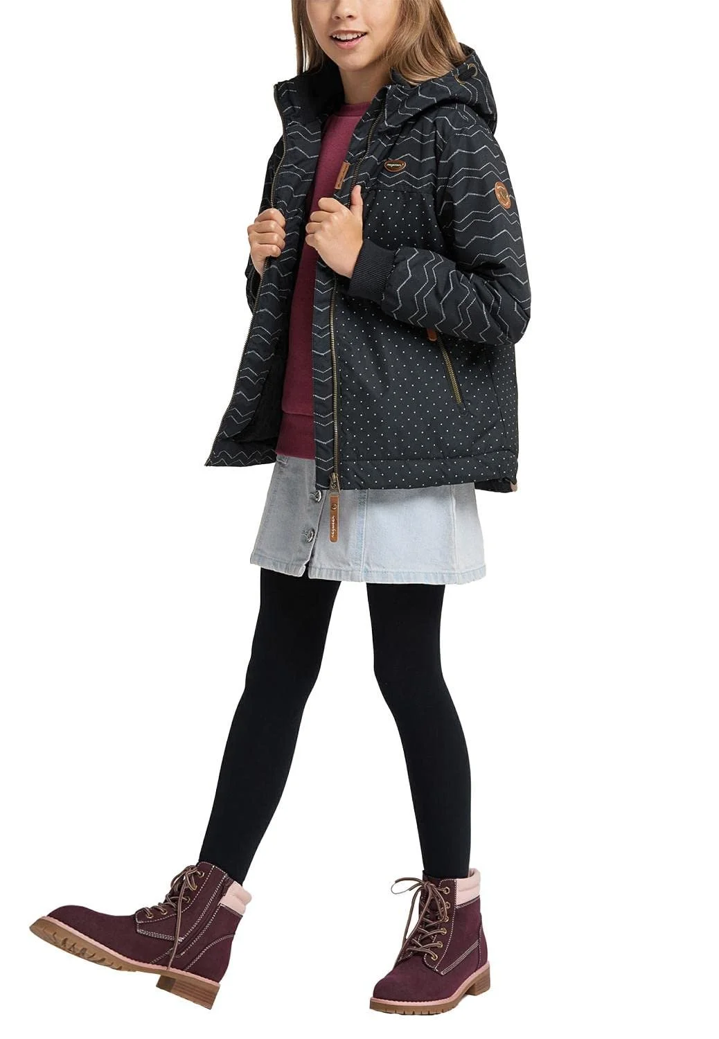 Зимова куртка для дівчаток Ragwear Kristla Chevron з капюшоном, водонепроникна, фото №5