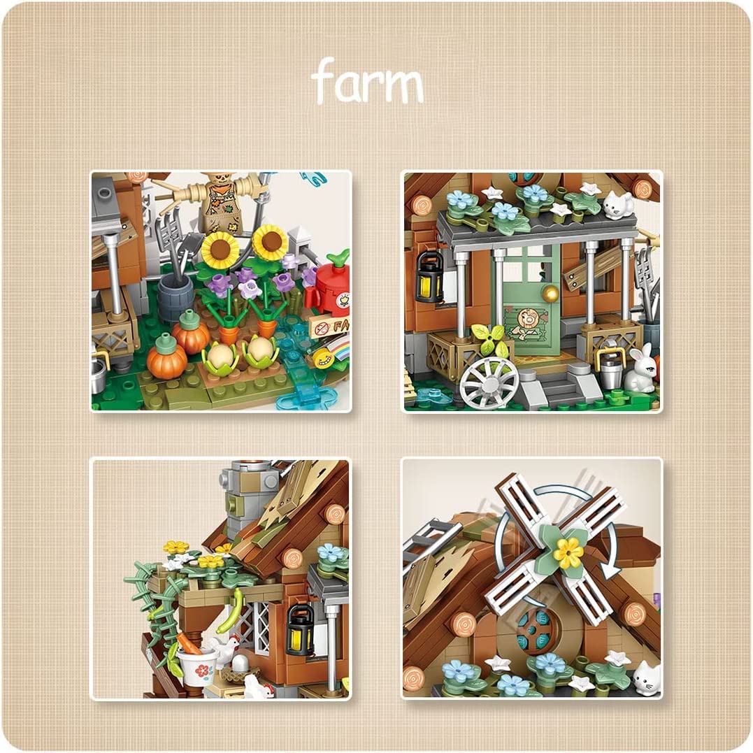 Набор AKOGD Farm Cottage Farm Architecture из мини-кирпичей, ферма с животными 899 шт., фото №2