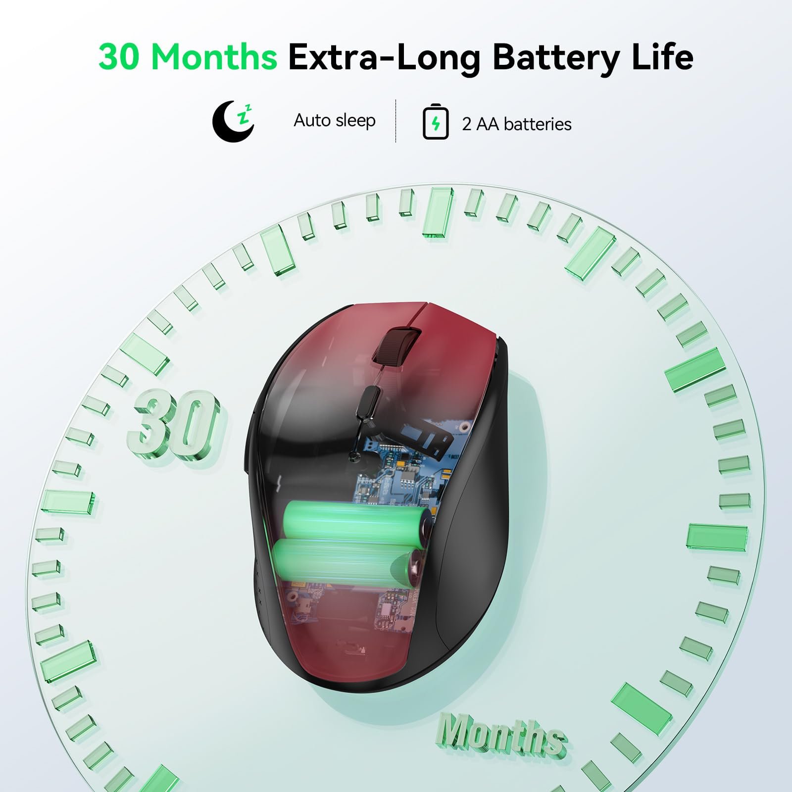 Мышь Беспроводная TeckNet Classic 2.4G USB Оптическая 4800 DPI 6 уровней регулировки, нано-приемник, 6 кнопок, фото №5