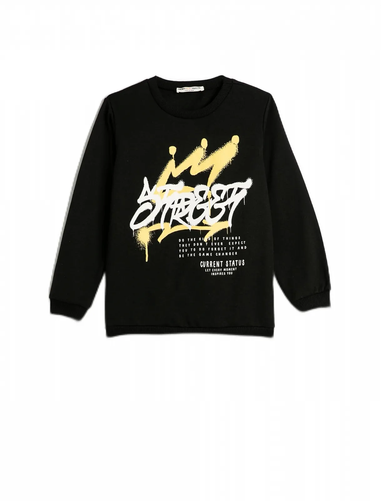 Толстовка Koton з довгими рукавами, круглим вирізом, графіті та м'якою внутрішньою частиною, фото №1