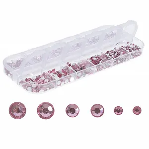 Стразы для ногтей Круглые Украшения для ногтей Вишневый цвет для ногтей Лицо и тело Плоская задняя часть для легкого нанесения - Фото 1