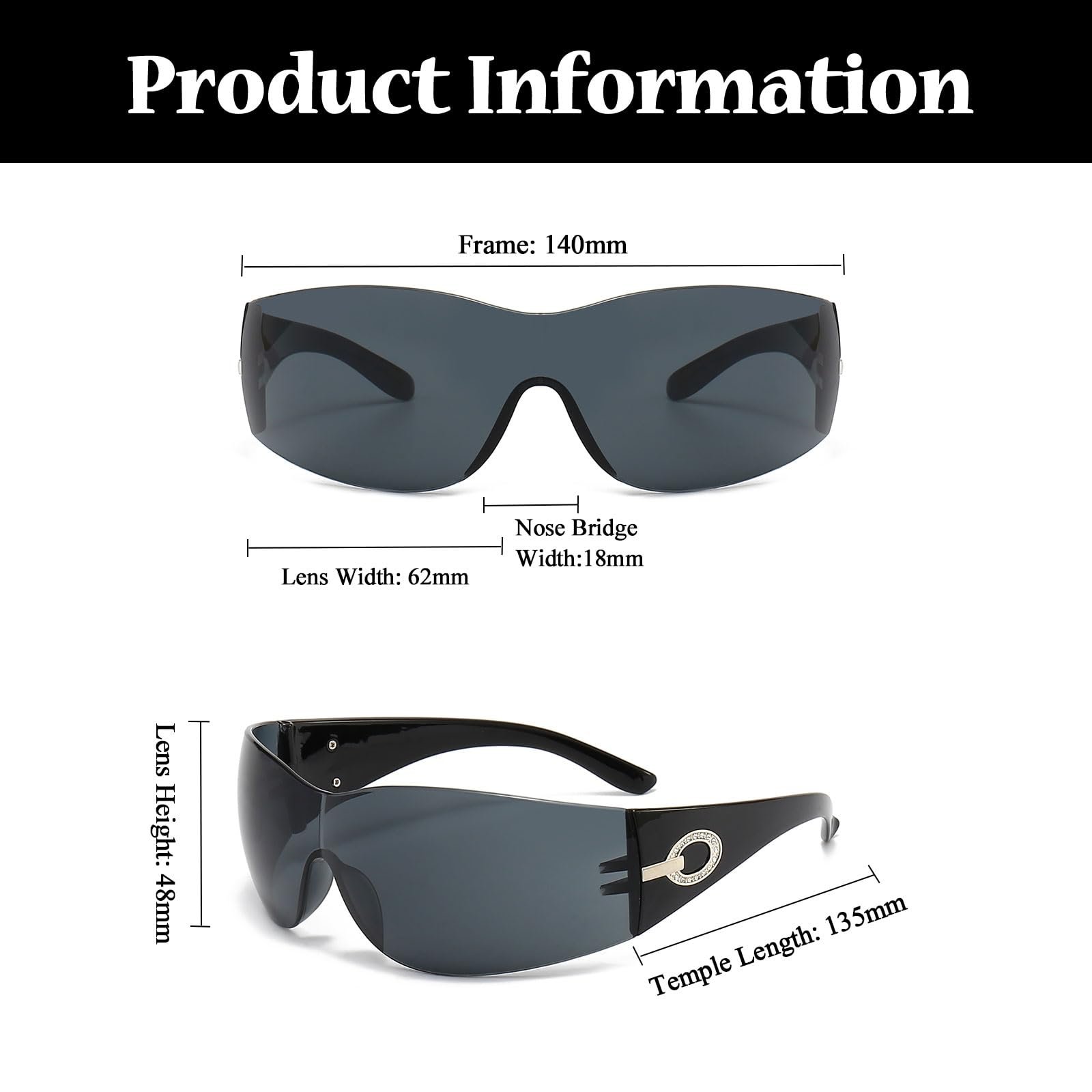 Вінтажні безрамкові сонцезахисні окуляри для жінок LJCZKA, фото №3