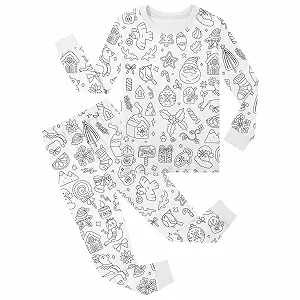 Дитяча піжама DIY, піжама з ручним розписом, піжамний комплект з мультяшним принтом synthetic.ua - Фото 1