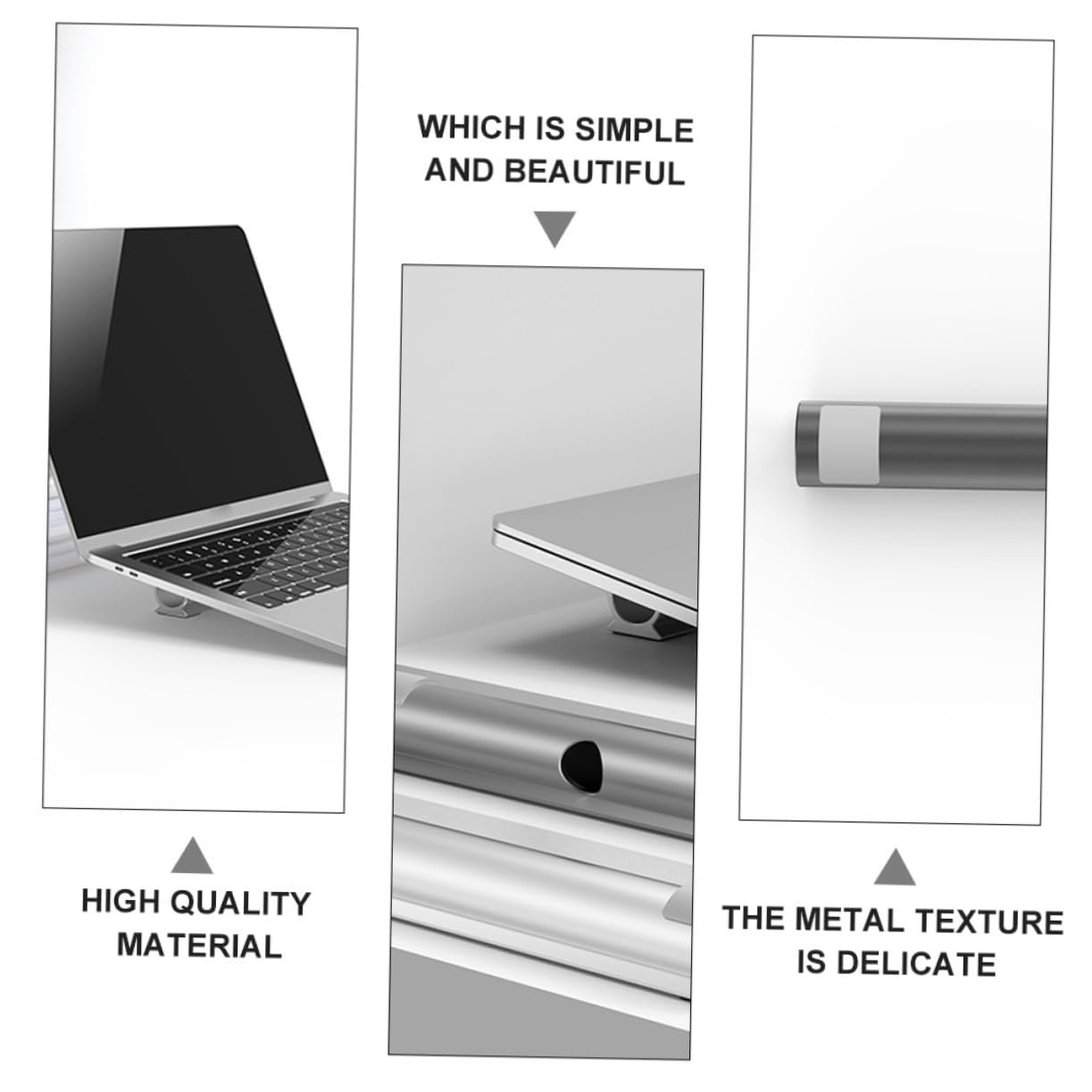 Подставка для ноутбука алюминиевая LALAFINA с держателем для кабеля, приподнятая подставка для лучшего рассеивания тепла, эргономичный дизайн для стола и кровати, практичный органайзер для кабеля ноутбука, фото №8