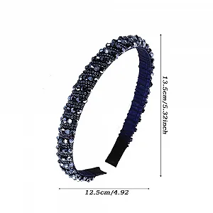 Обруч SURALIN с хрустальными бусинами темно-синего цвета synthetic.ua - Фото 1
