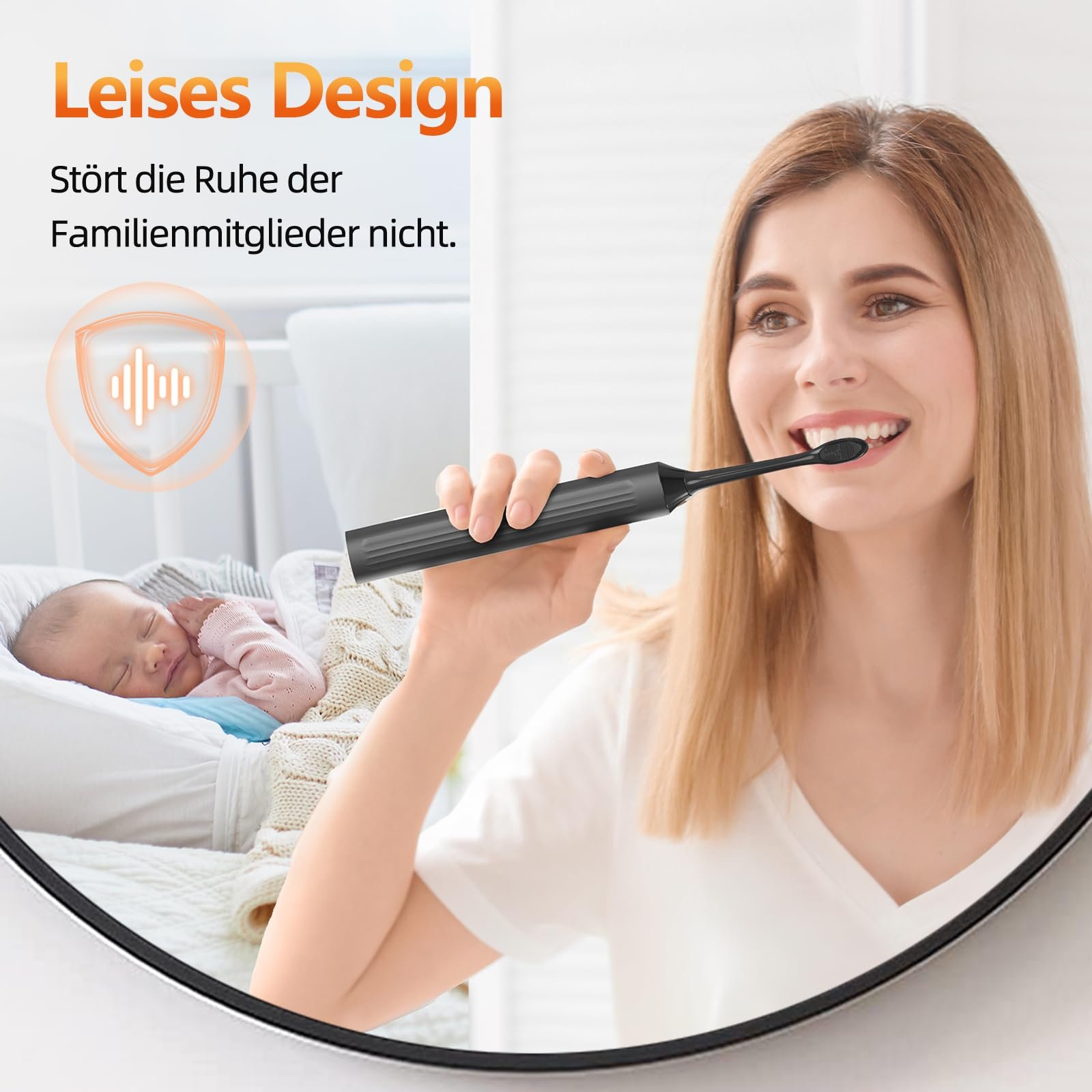 Електрична звукова зубна щітка 7MAGIC Knight 40000 VPM IPX7 90 днів роботи Чорний лицар, фото №8