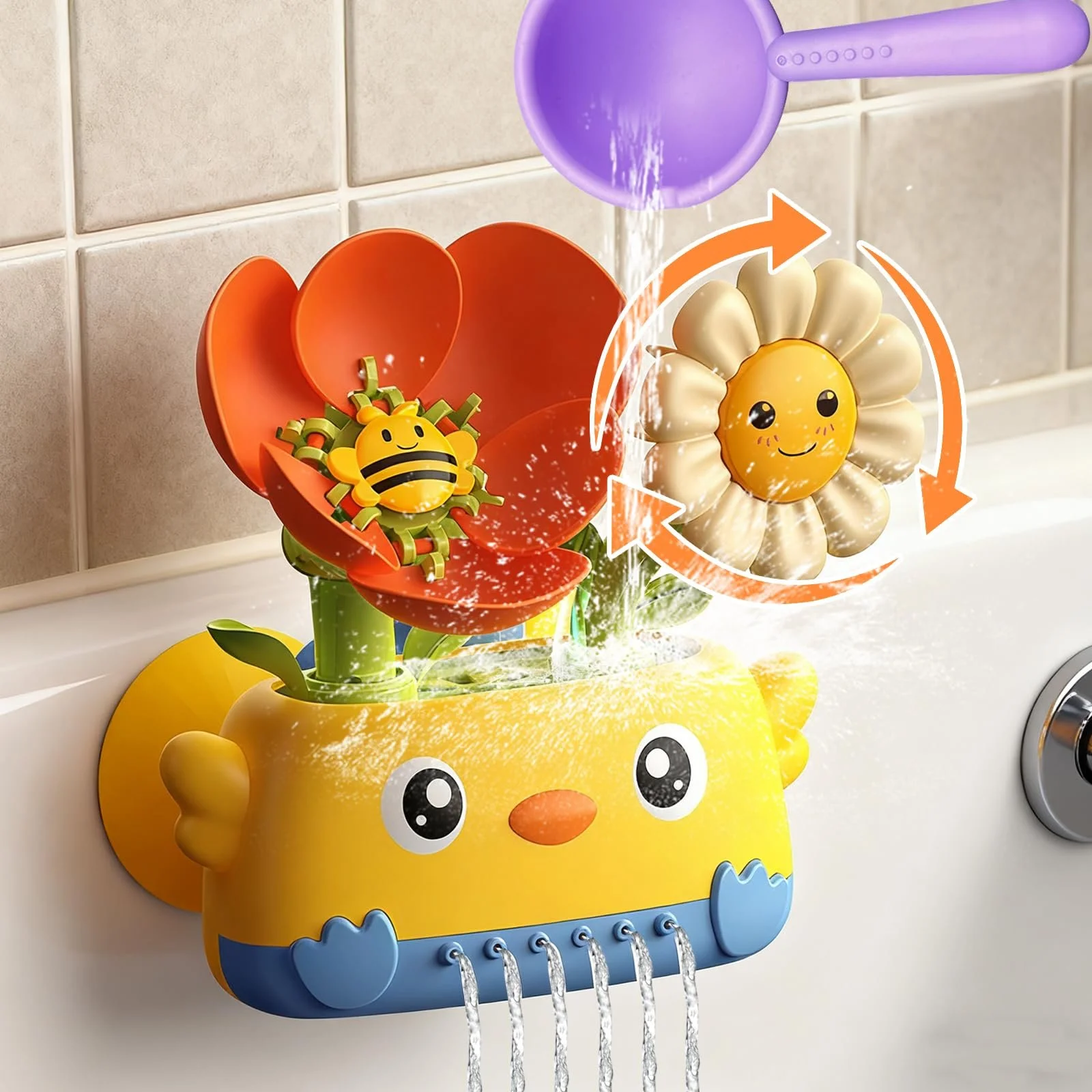 Игрушка для ванны Duck Цветы и пчелы для детей, фото №1