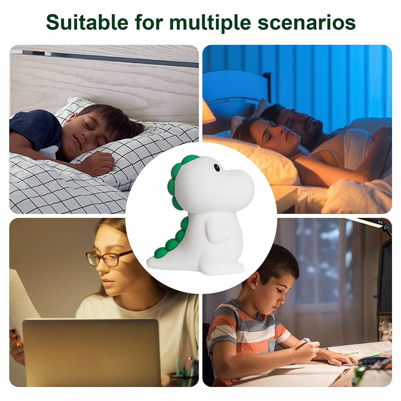 Лампа Bexdug Dinosaur | Силіконова нічна лампа для малюків, 7-кольорова нічна лампа, Кавайна силіконова лампа, фото №4