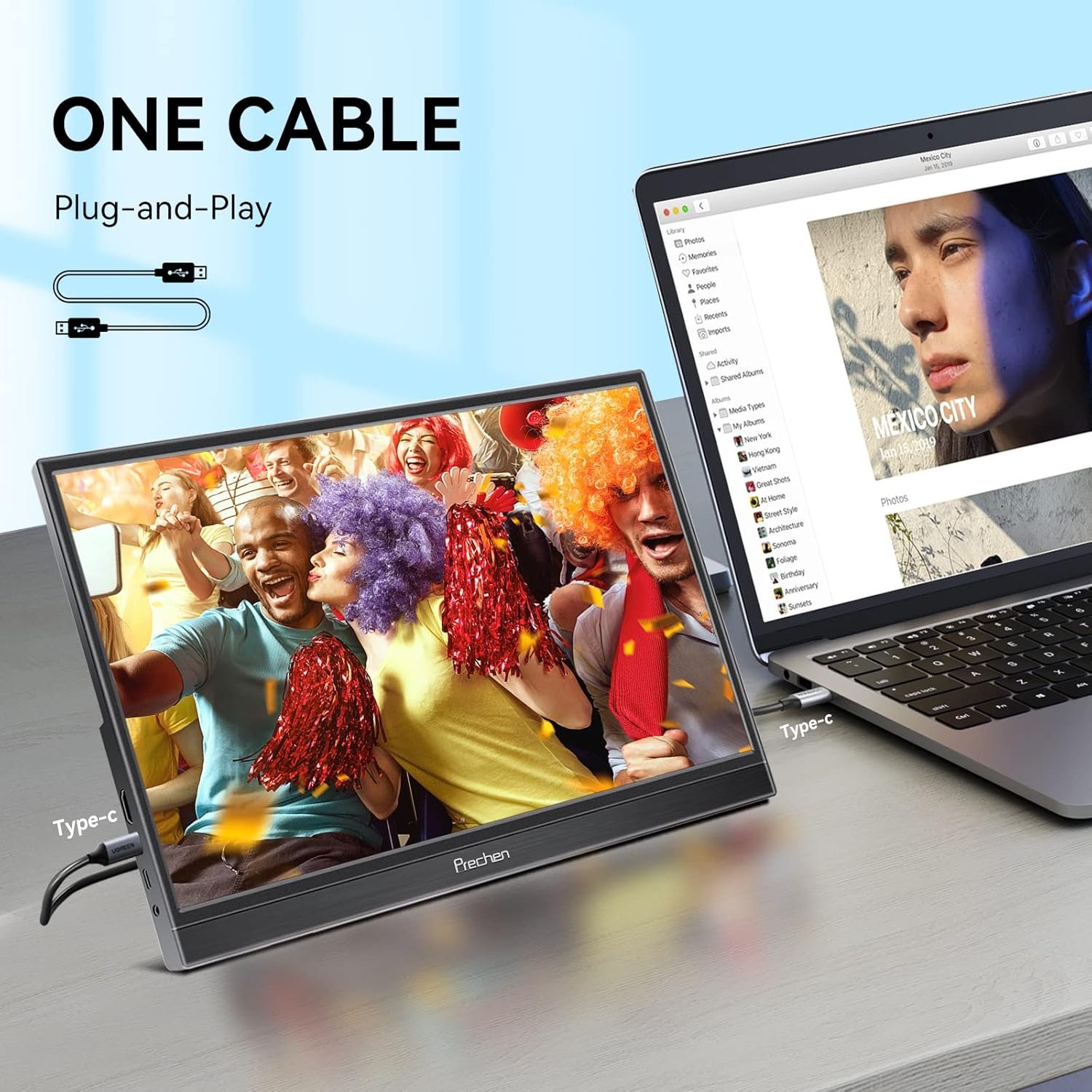 Монітор портативний сенсорний 15.6" Prechen HD156 Full HD IPS 60 Гц, фото №3
