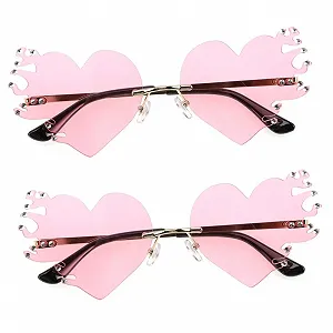 Солнцезащитные очки PACKOVE Flamme, 2 шт., розовые. - Фото 1