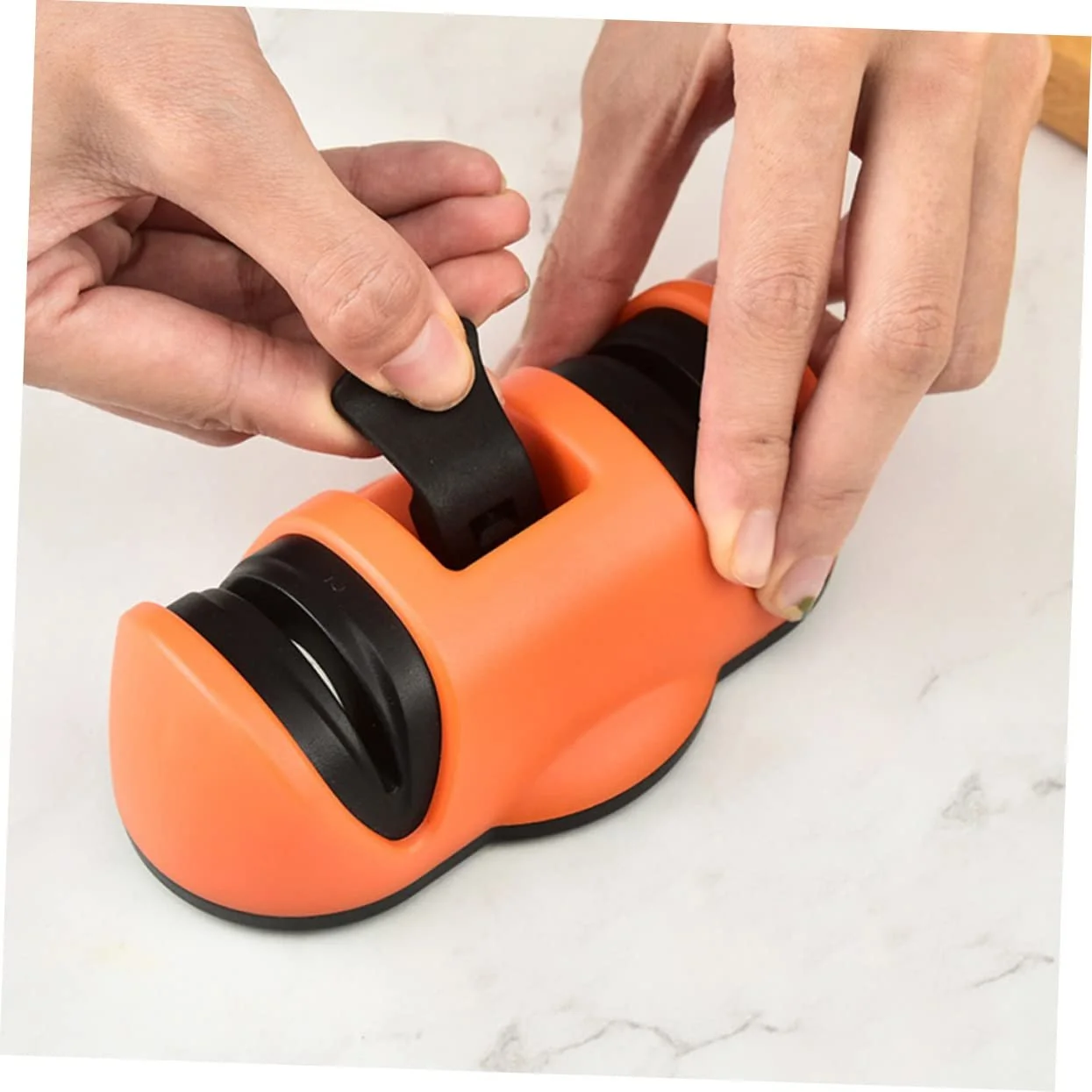 Точило для ножів ручна 2 слоти з вакуумною присоскою Orange, фото №3