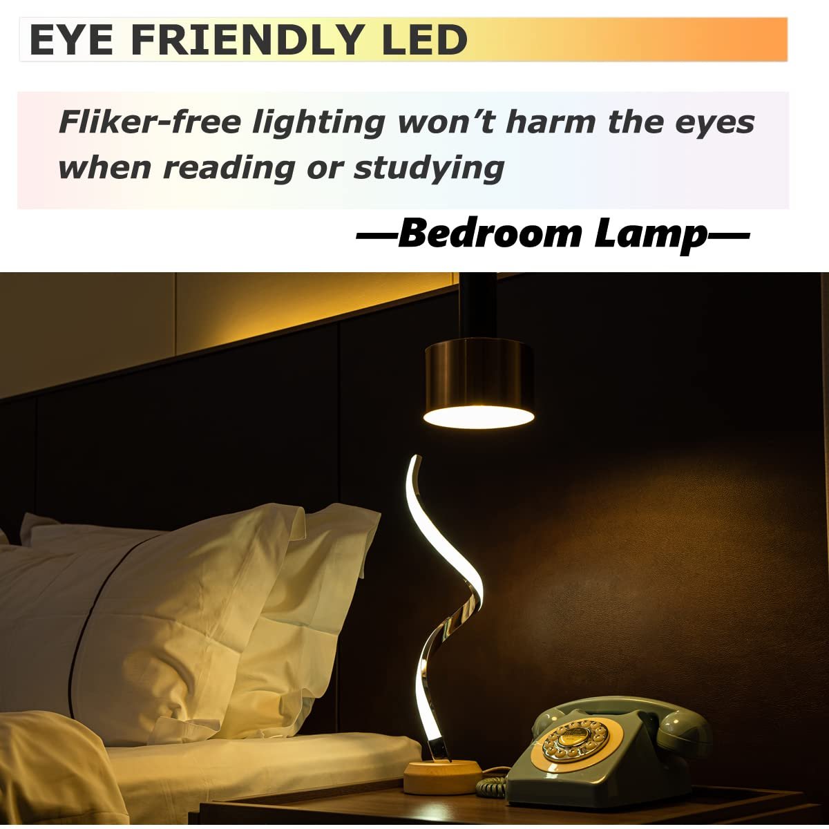 Настільна лампа Spiral Modern LED 3 Colour Temperatures Dimmable Wood, фото №8