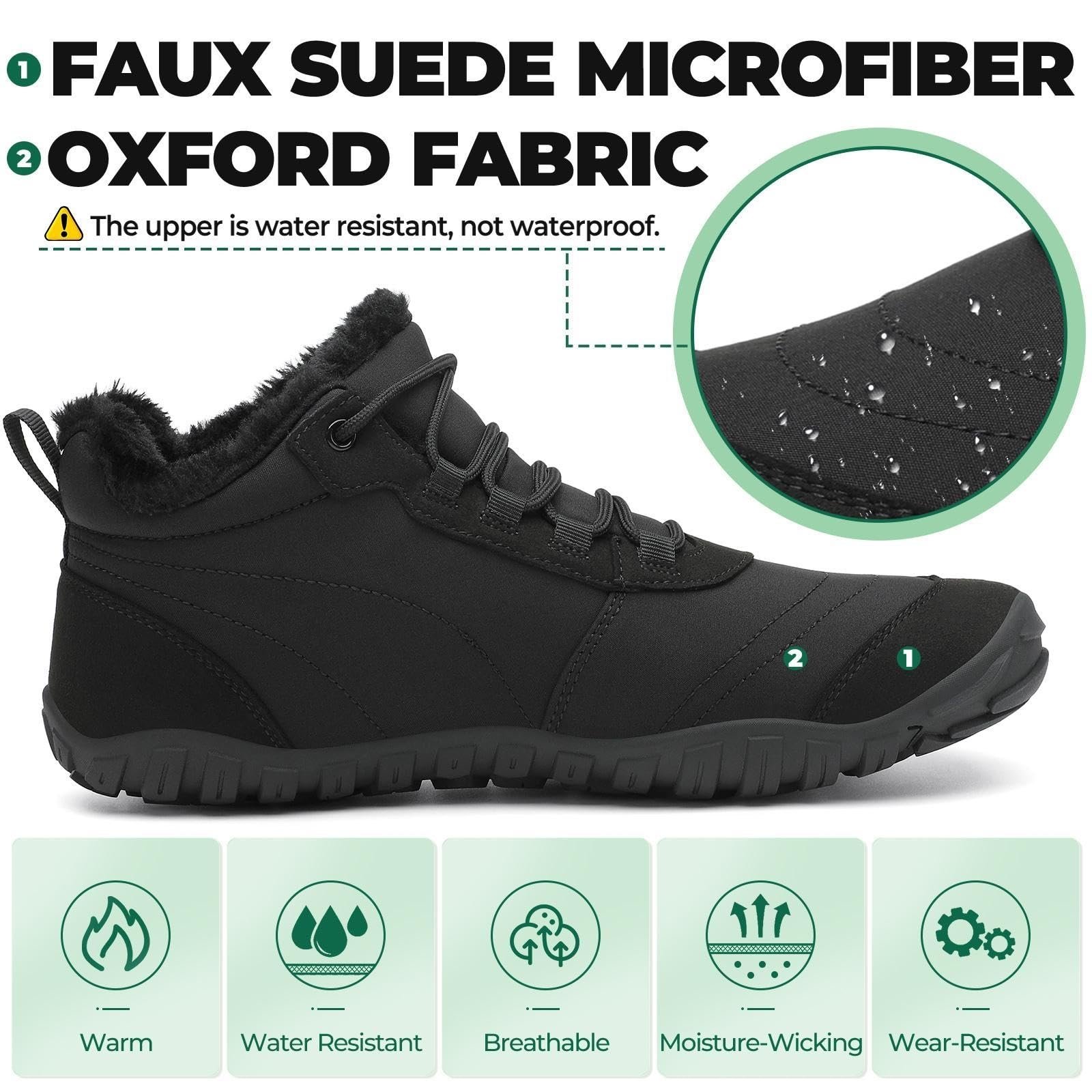 Зимние ботинки SAGUARO Barefoot, утепленные зимние ботинки для мужчин и женщин, размер EU 36-48, фото №3