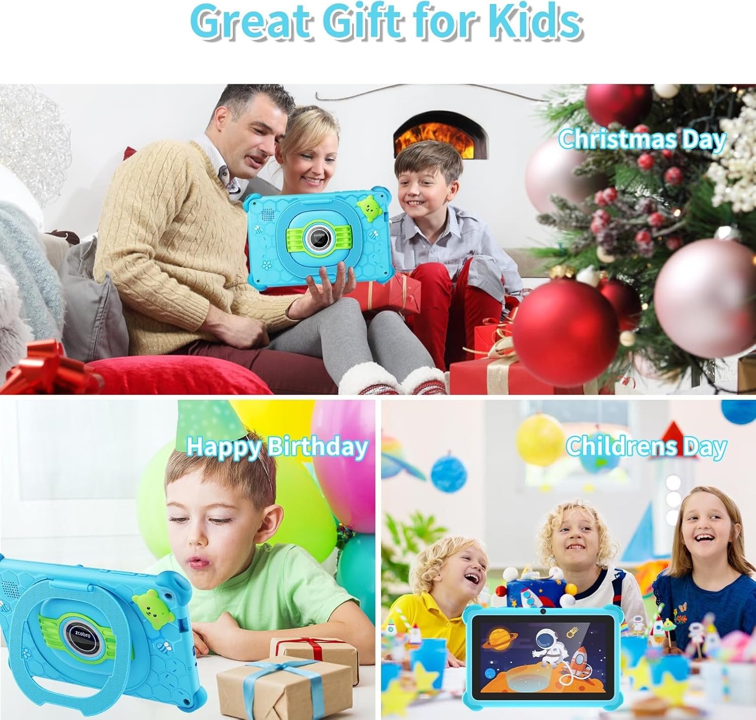 Планшет 7" Zcobro Kids710 2/32Гб 4 ядра Android 10 Black-Blue, фото №7