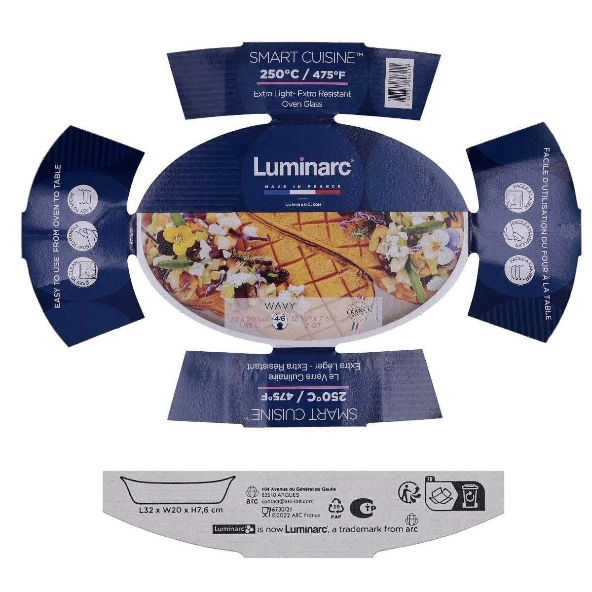 Форма для запікання Luminarc Smart Cuisine Opal 32 x 20 см для мікрохвильової печі штабельована, фото №6