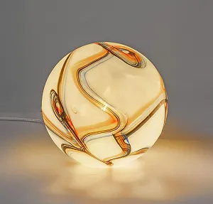 Настільна лампа formano Luxor Ball Glass Marble Design 24 x 24 см Біла - Фото 1