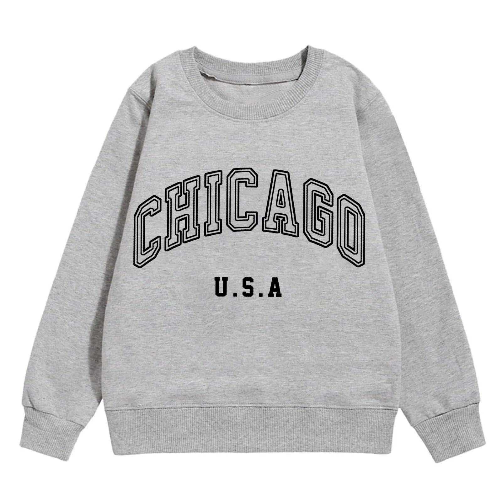 Світшот для дівчат з графічним принтом, круглий виріз, фото №2