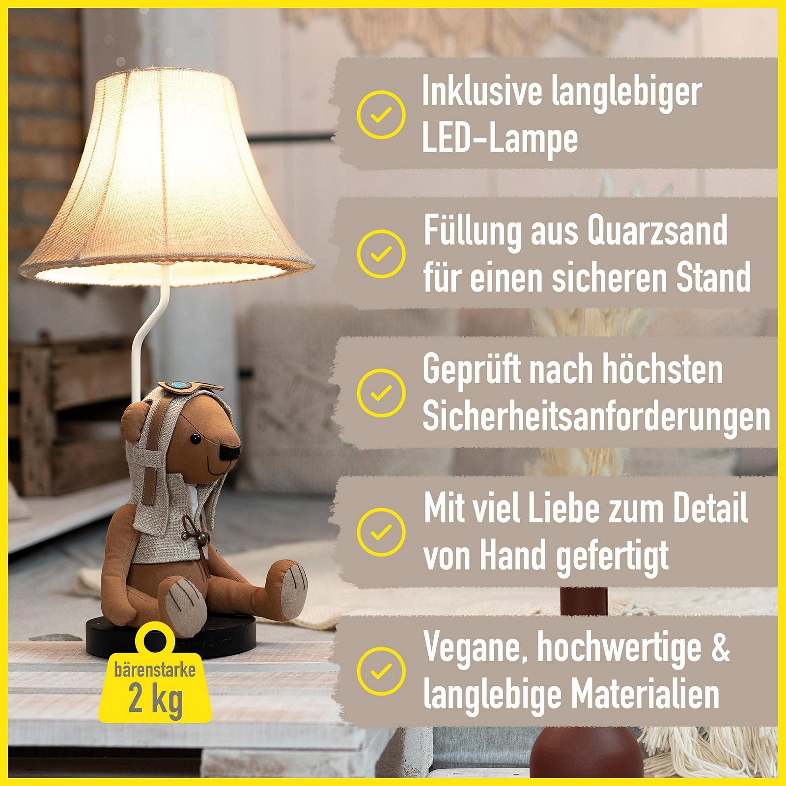 Настільна лампа Happy Lamps Charles LED 61 см Ведмідь Ручна робота, фото №3