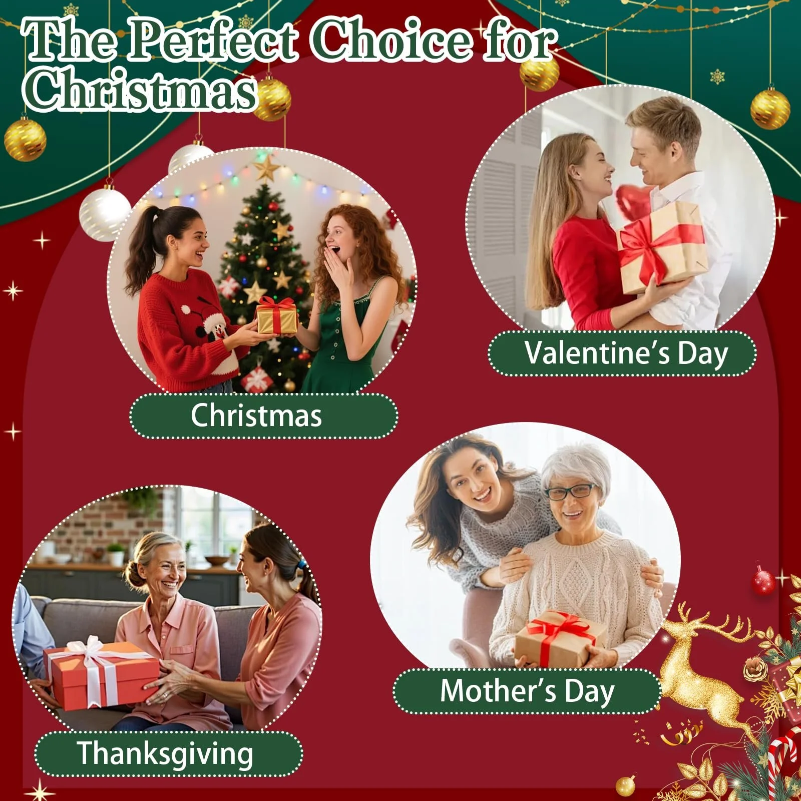 Набор кремов для рук Christmas, 2 крема для рук + 2 бальзама для губ + 2 крема для ног Christmas, увлажняющий, унисекс, фото №5