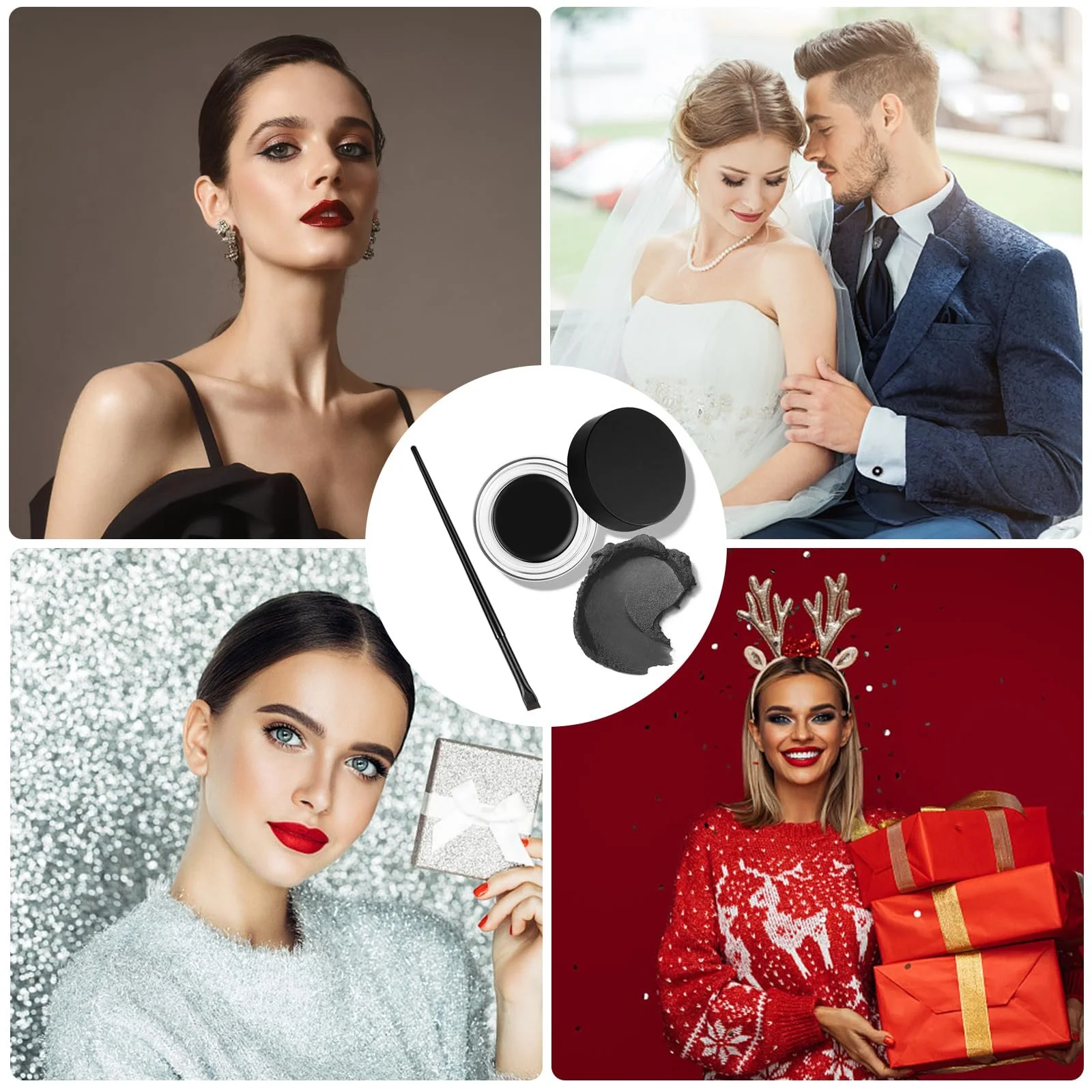 Набір гелевих підводок для очей 2 в 1 Чорний водостійка, фото №5