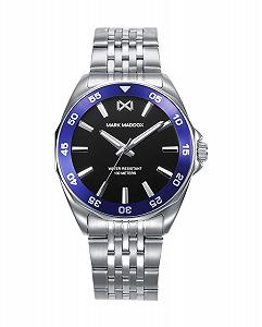 Женские часы Тип Mark Maddox MM1029-57 Серебристый корпус Черный циферблат Темно-синий безель Серебристый браслет - Фото 1