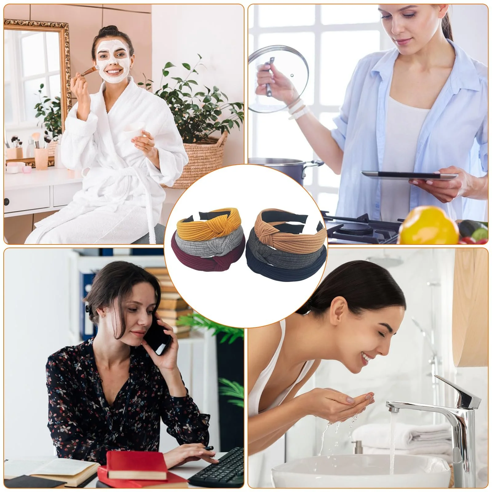 Набір обручів на голову жіночих широких нековзних, фото №5 Набір обручів на голову жіночих широких нековзних, фото №5