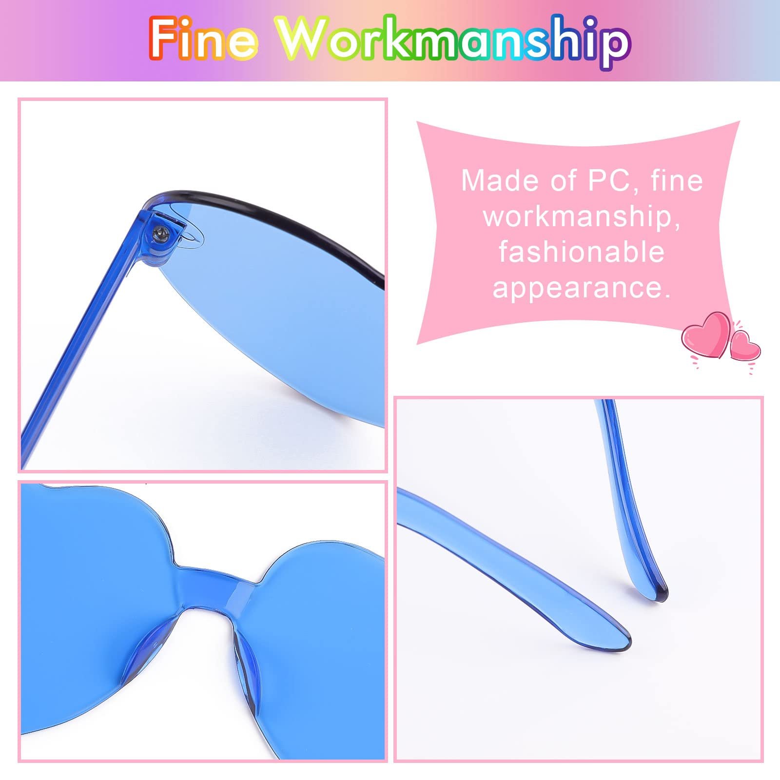 Сонцезахисні окуляри Серце Ailvor Набір 8 пар Різнокольорові, фото №4