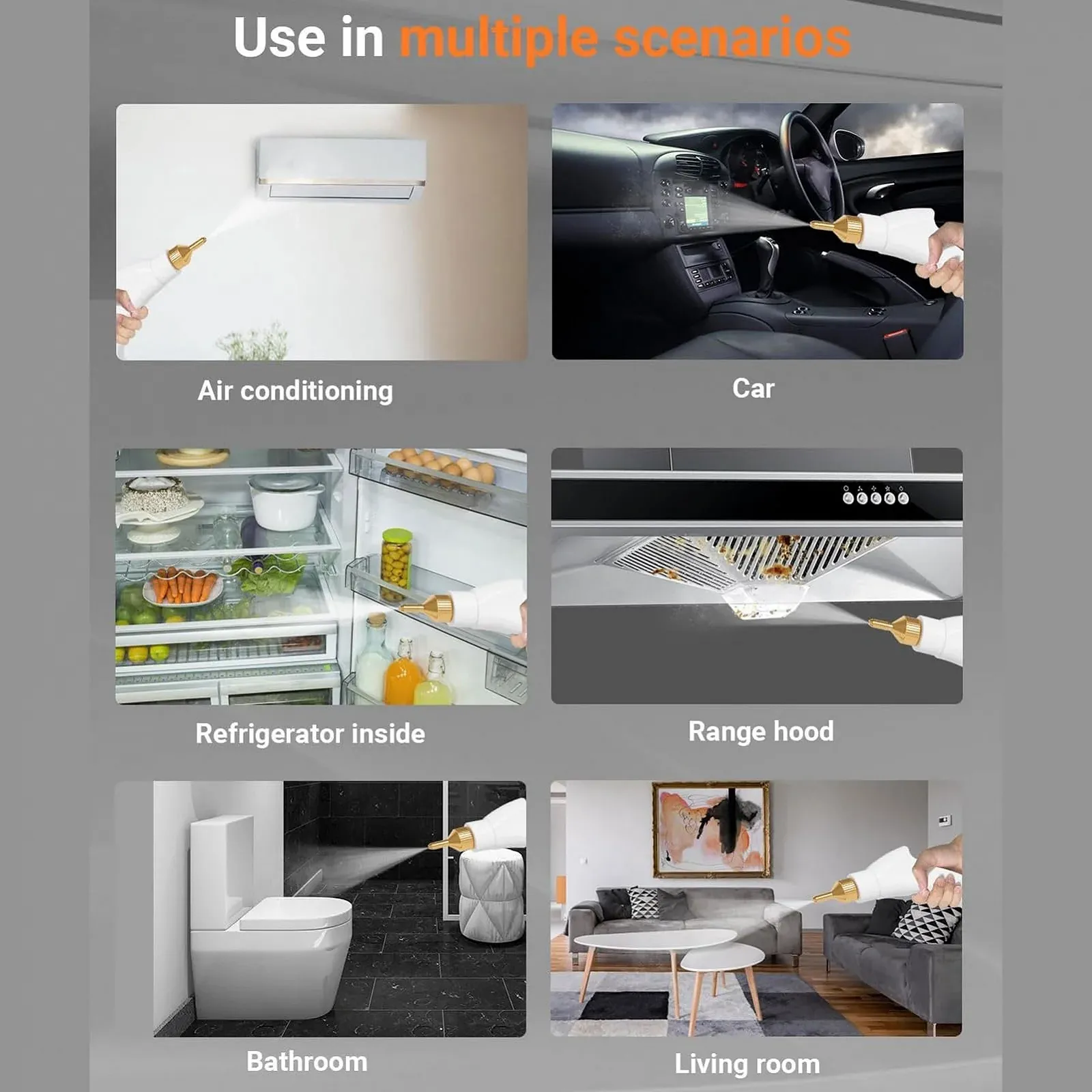 Ручний пароочисник Bewinner 2500 Вт із сенсорним екраном та 6 рівнями регулювання, фото №6