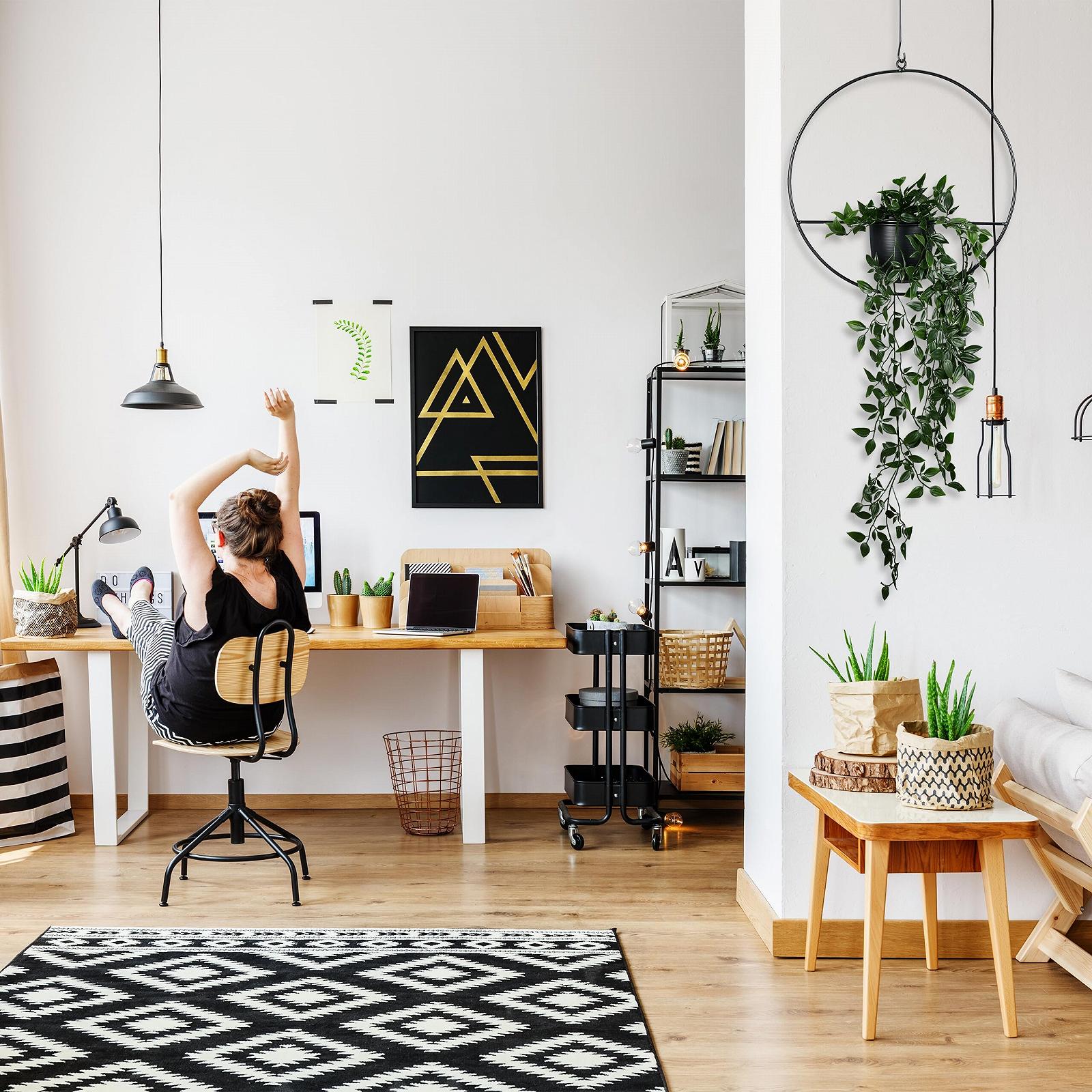 Підвісне кашпо Relaxdays, набір 2 шт., Ø34.5 см, металеве, чорне, фото №3