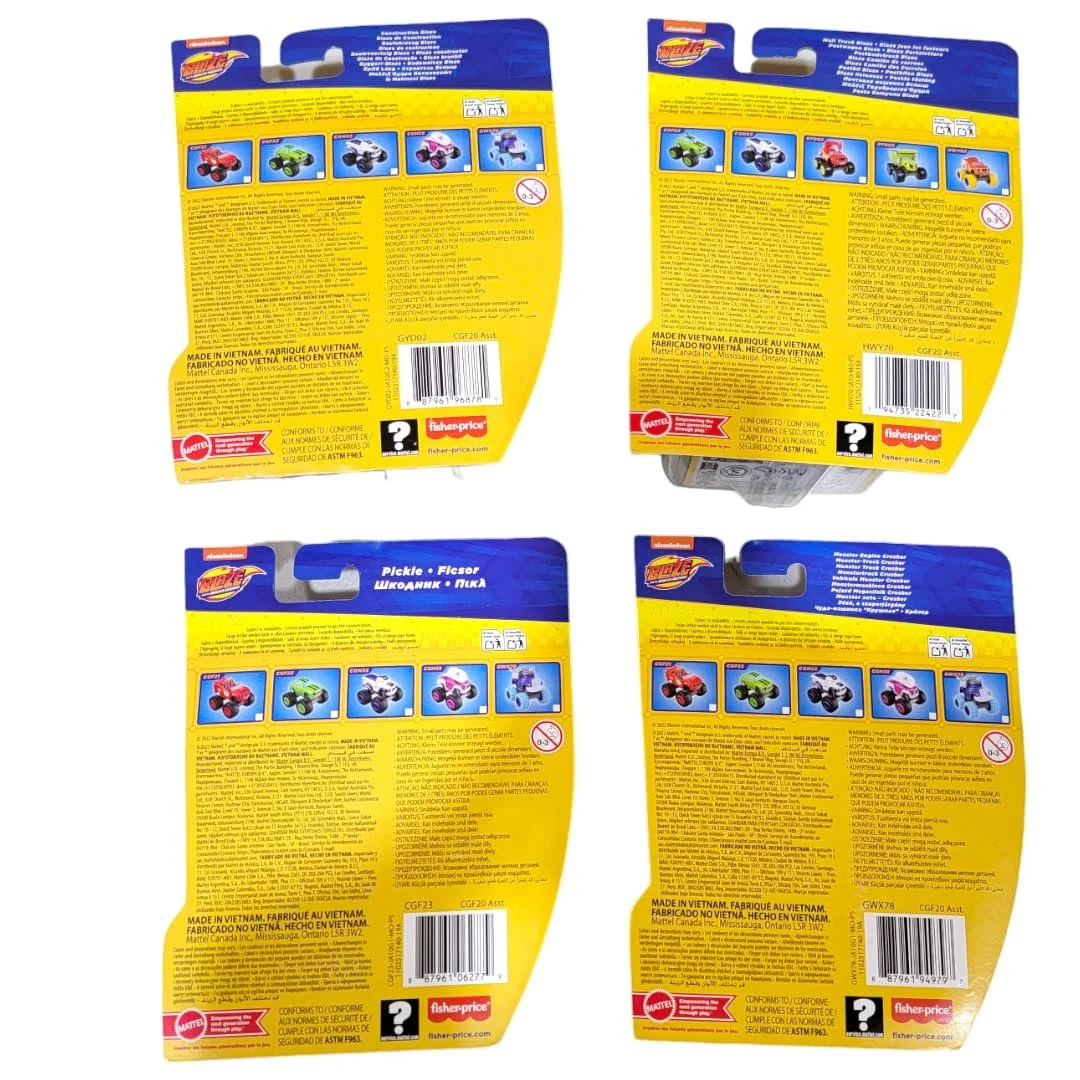 Набір машинок Fisher-Price Nickelodeon Blaze & The Monster Machines, 4 шт. (Blaze, Pickle, Crusher), фото №3