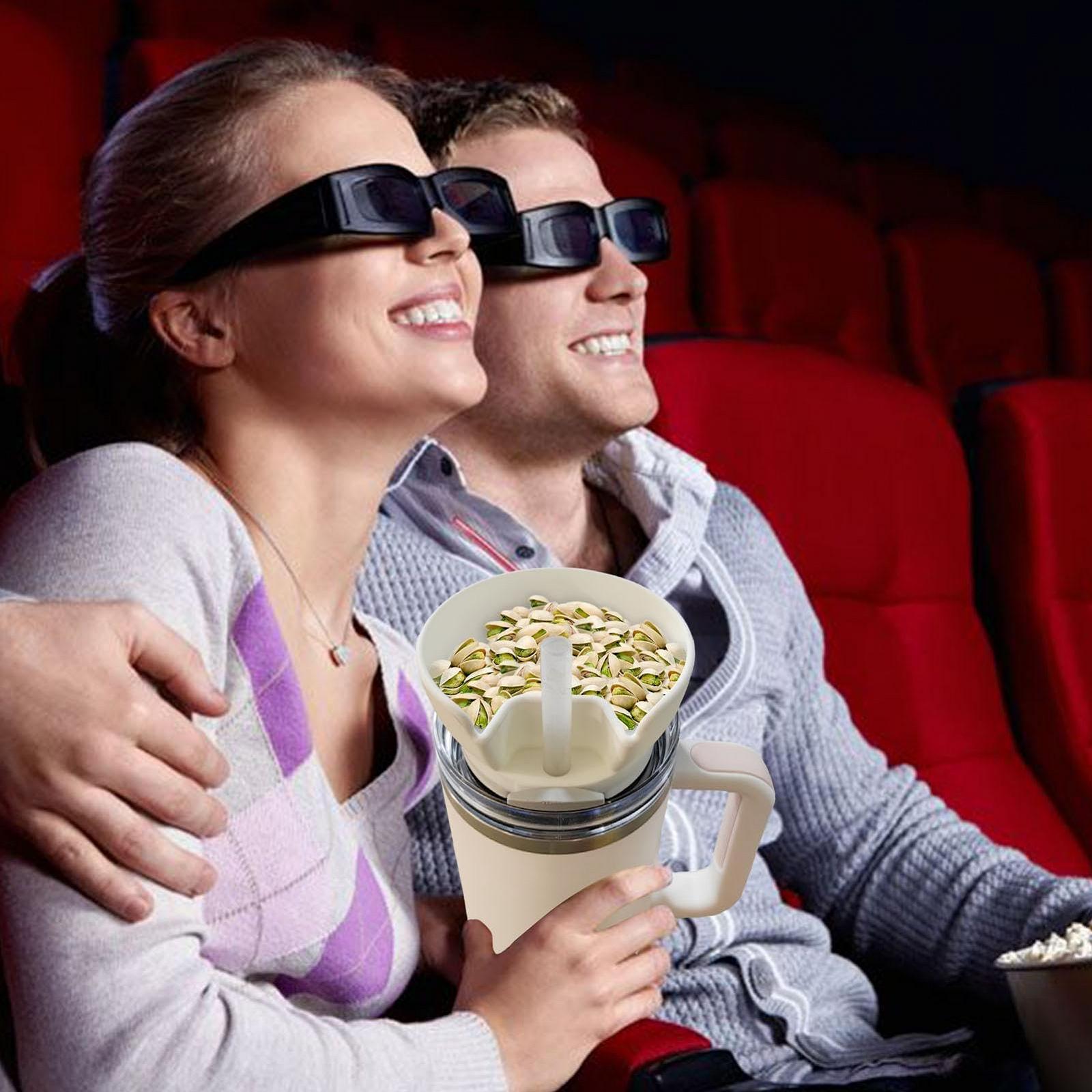 Кухоль з мискою для снеків 2-в-1, Герметичний портативний дорожній кухоль, фото №3