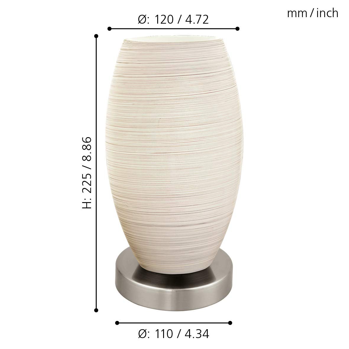 Настільна лампа EGLO Batista 3 Сріблястий/Білий (E27), фото №6