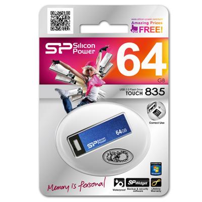 USB флеш-накопичувач Silicon Power 64gb Touch 835 Blue SP064GBUF2835V1B, фото №3